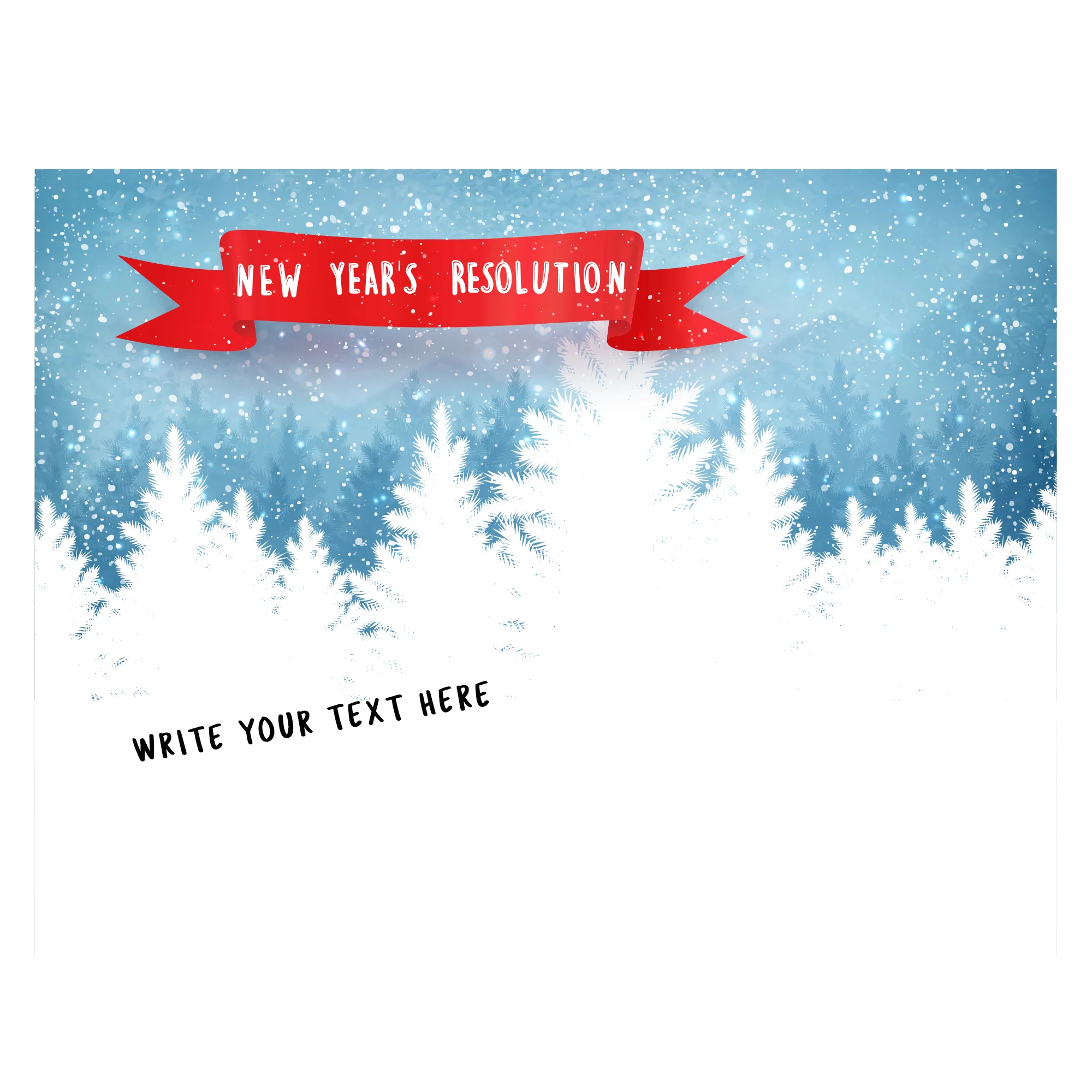New Years: Resolution White Trees Dry Erase - Dry Erase Foam Core - Image 2
