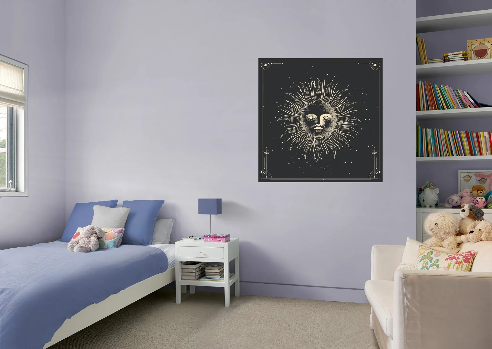Moon Phases:  Moonlight Murals Sunshine        -   Removable Wall   Adhesive Decal - Image 4