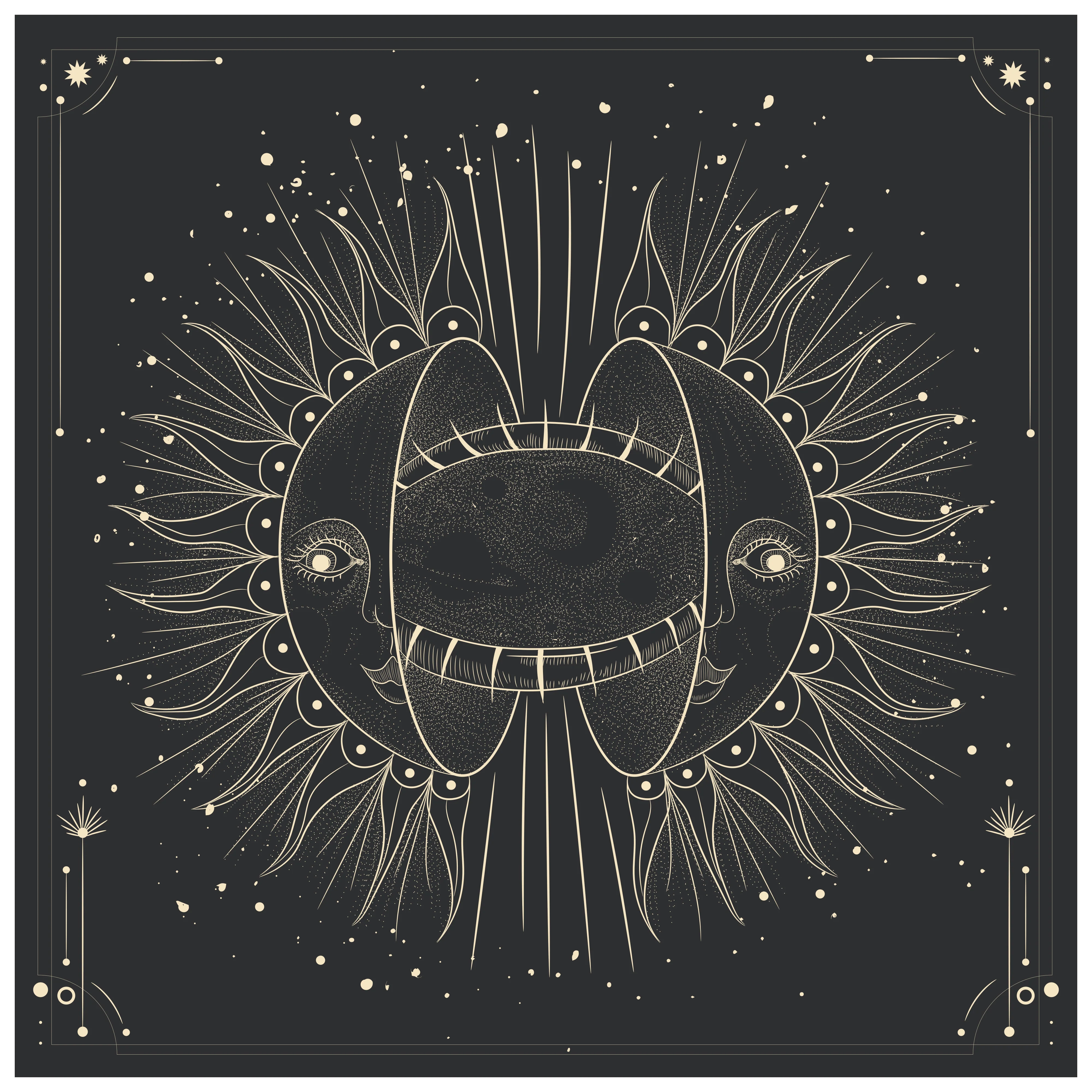 Moon Phases:  Moonlight Murals Split Moon        -   Removable Wall   Adhesive Decal - Image 3