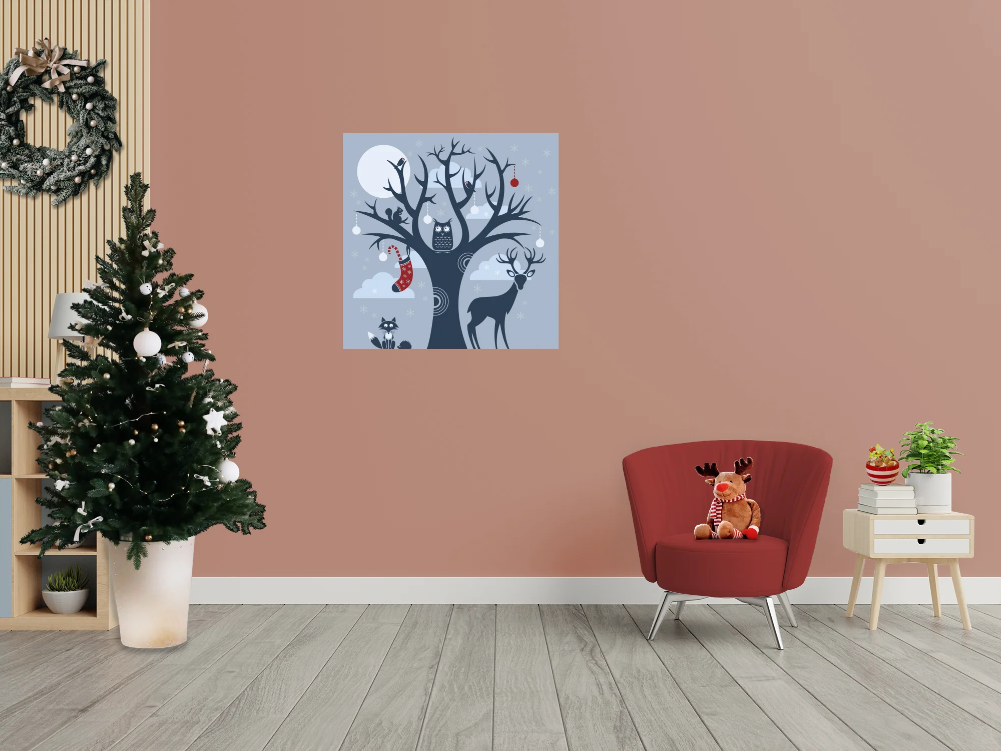 Seasons Decor: Winter in the Forest Mural        -   Removable     Adhesive Decal - Image 5