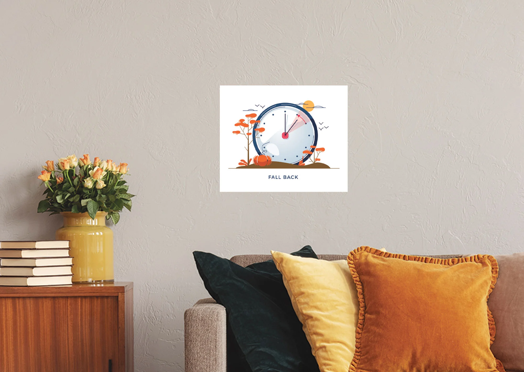 Seasons Decor: Autumn Fall Back Mural        -   Removable Wall   Adhesive Decal - Image 6