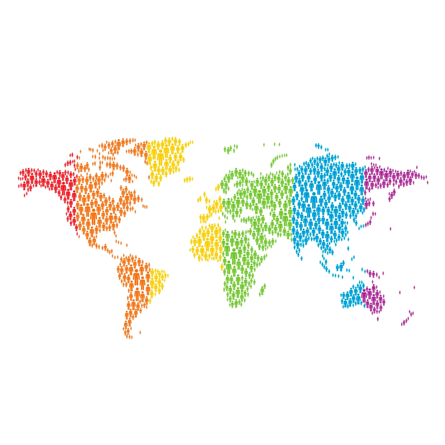 World Maps:  People Map Mural        -   Removable Wall   Adhesive Decal - Image 2