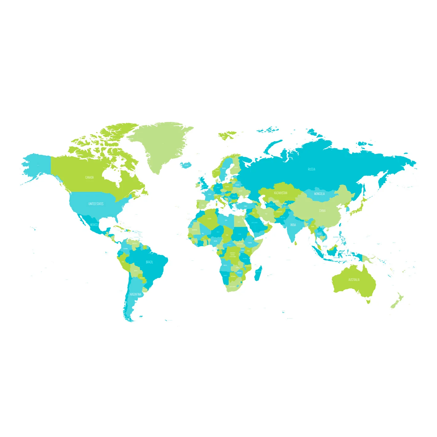 World Maps: World States Map Mural - Removable Wall Adhesive Decal