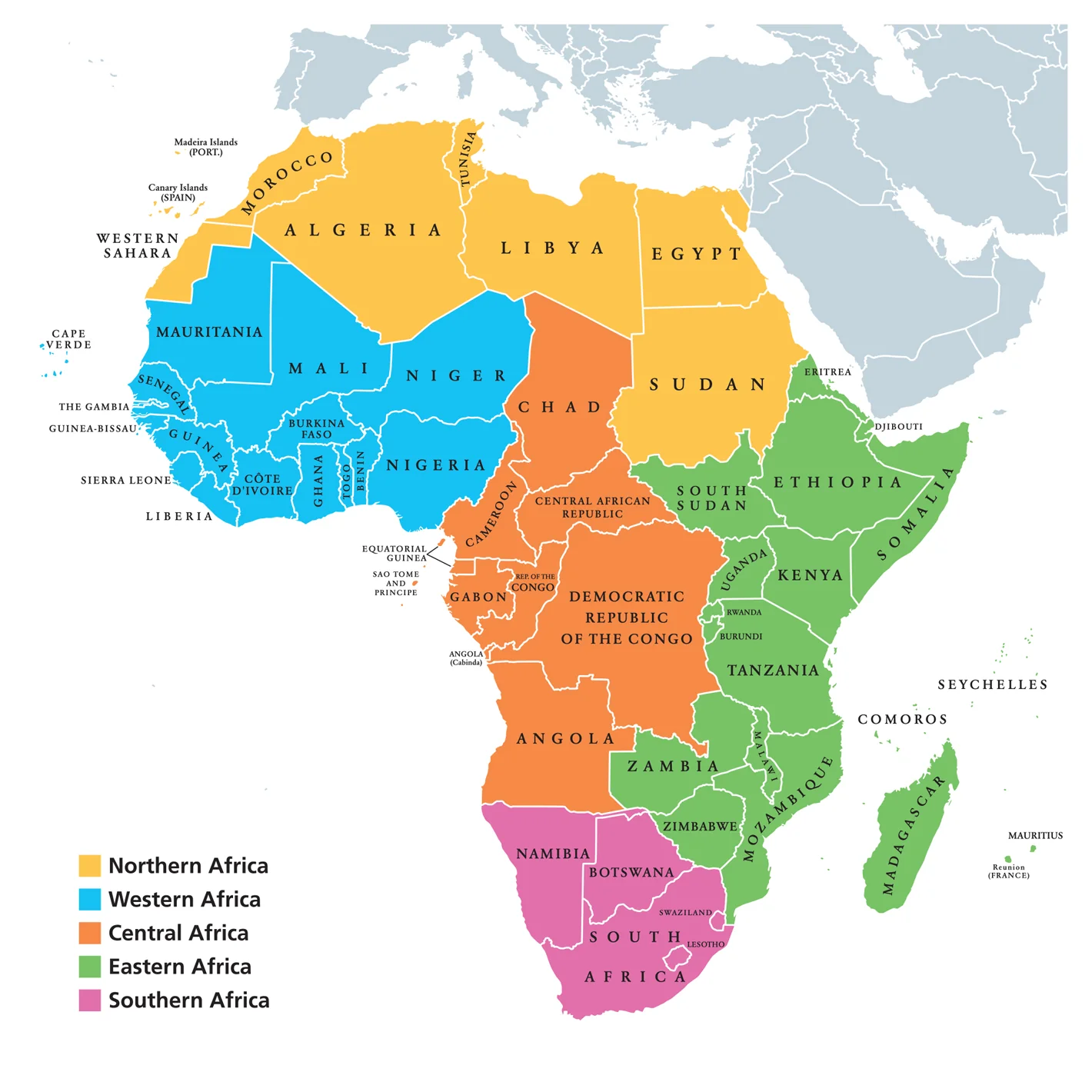 Maps: Regions of Africa Mural        -   Removable Wall   Adhesive Decal - Image 4