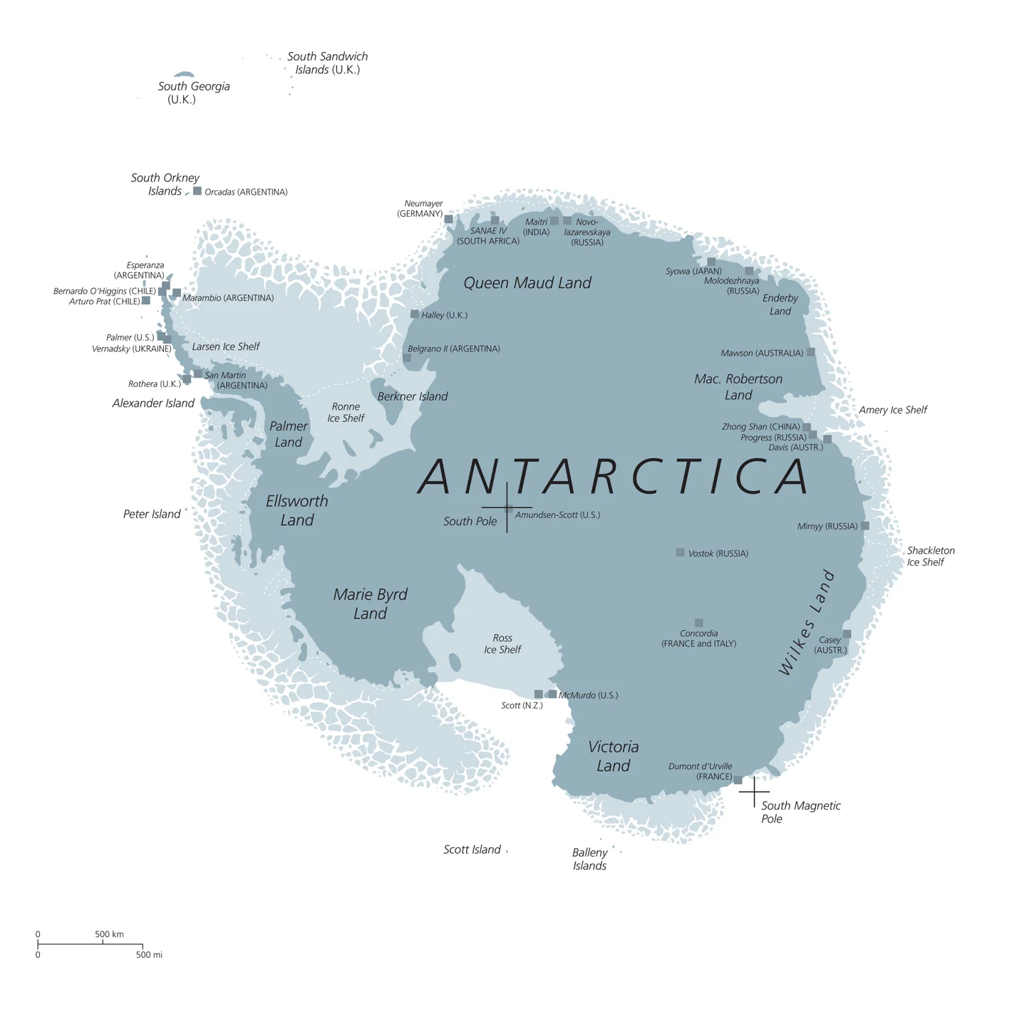 Maps: Antarctica Grey Mural        -   Removable Wall   Adhesive Decal - Image 5