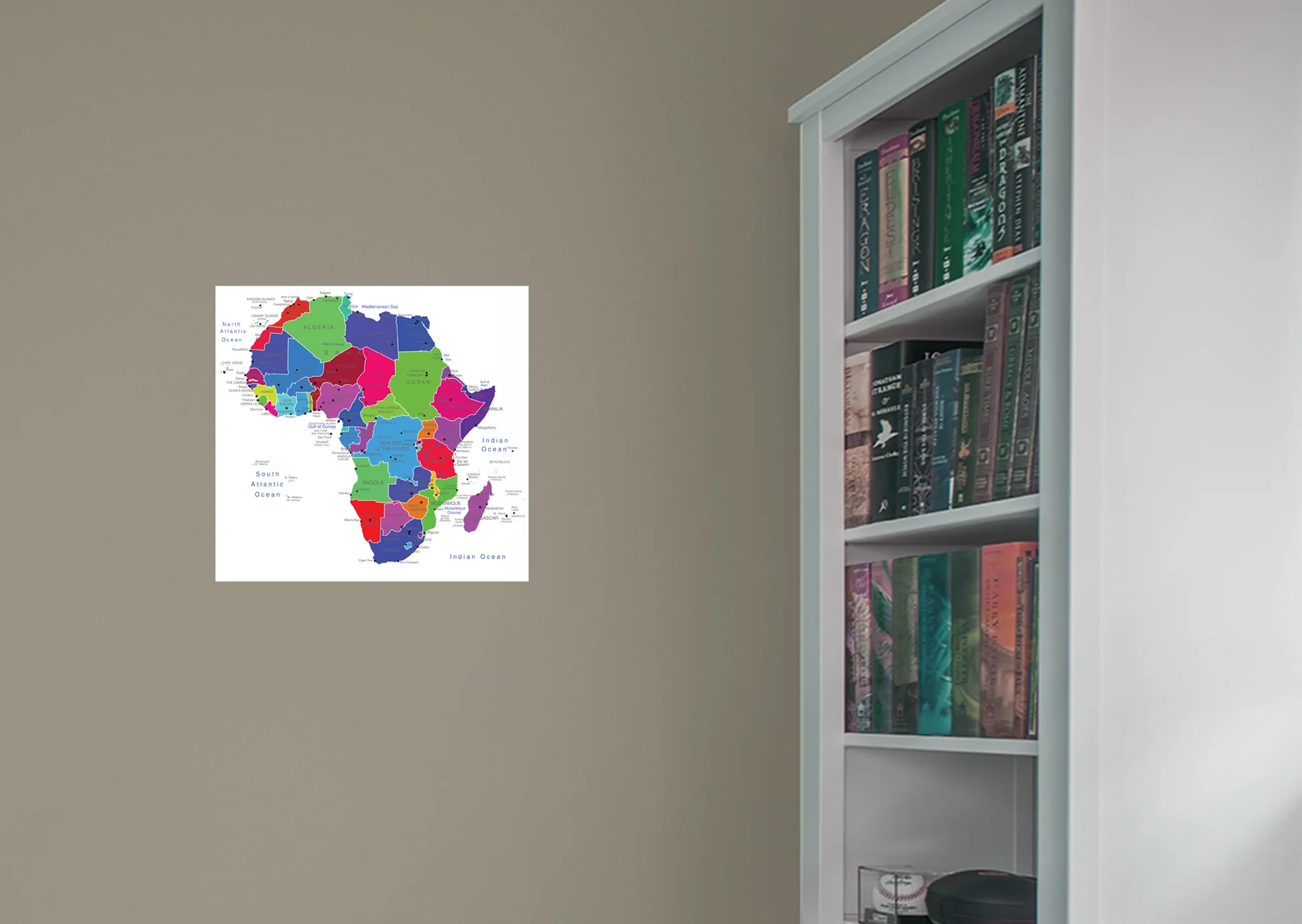 Maps: Africa Neon Mural - Removable Wall Adhesive Decal - Image 3