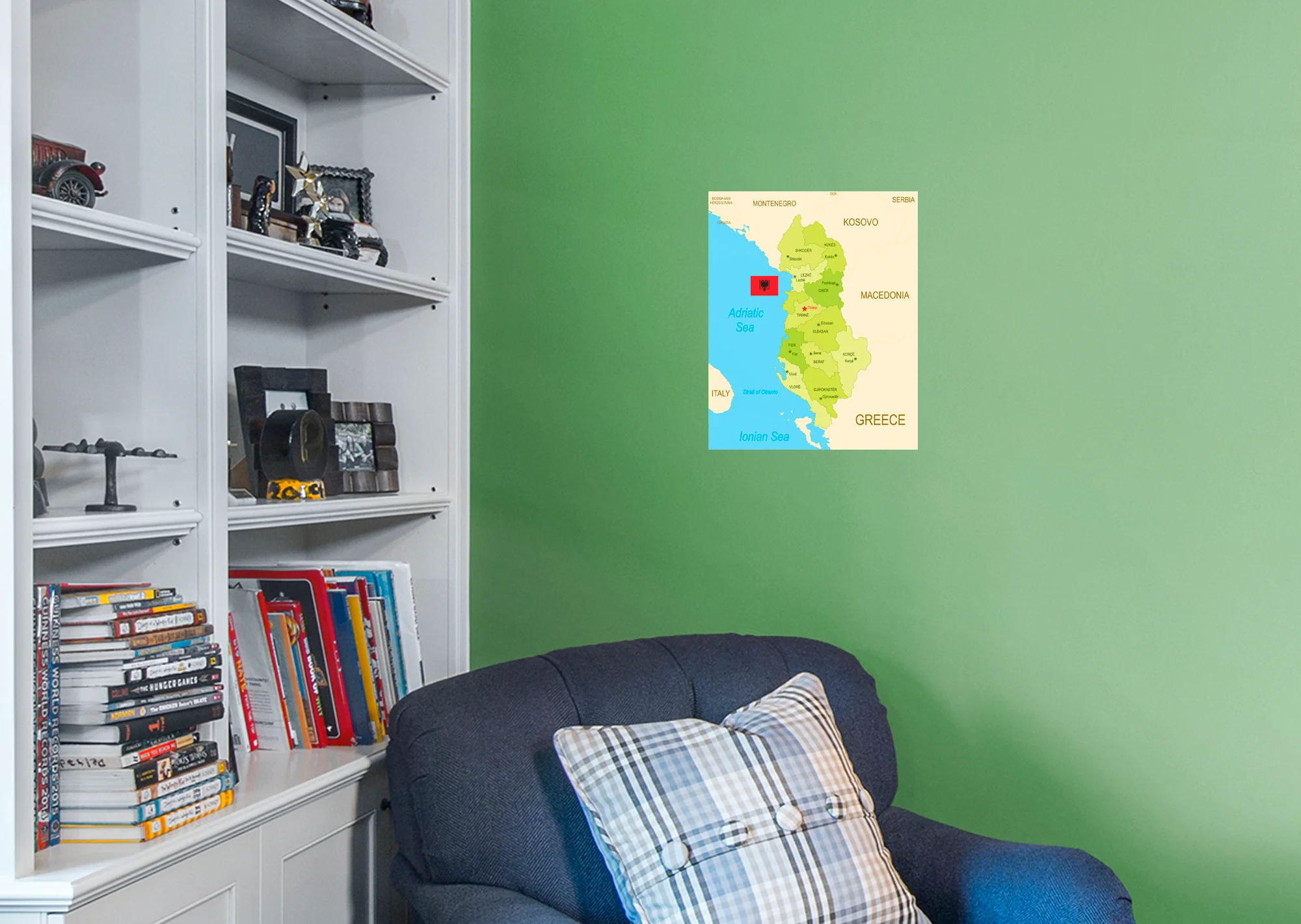 Maps of Europe: Albania Mural        -   Removable Wall   Adhesive Decal - Image 6