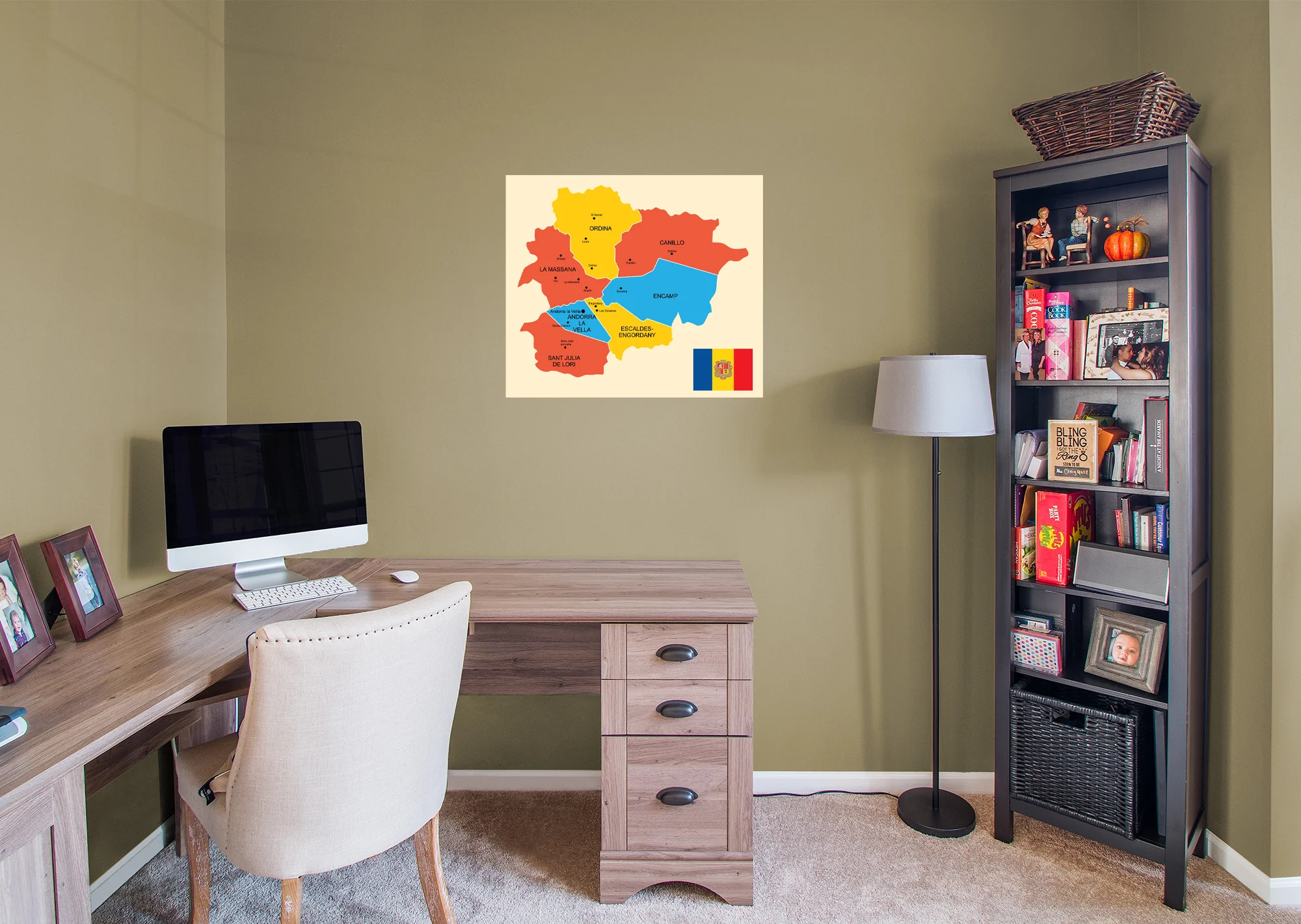 Maps of Europe: Andorra Mural        -   Removable Wall   Adhesive Decal - Image 5