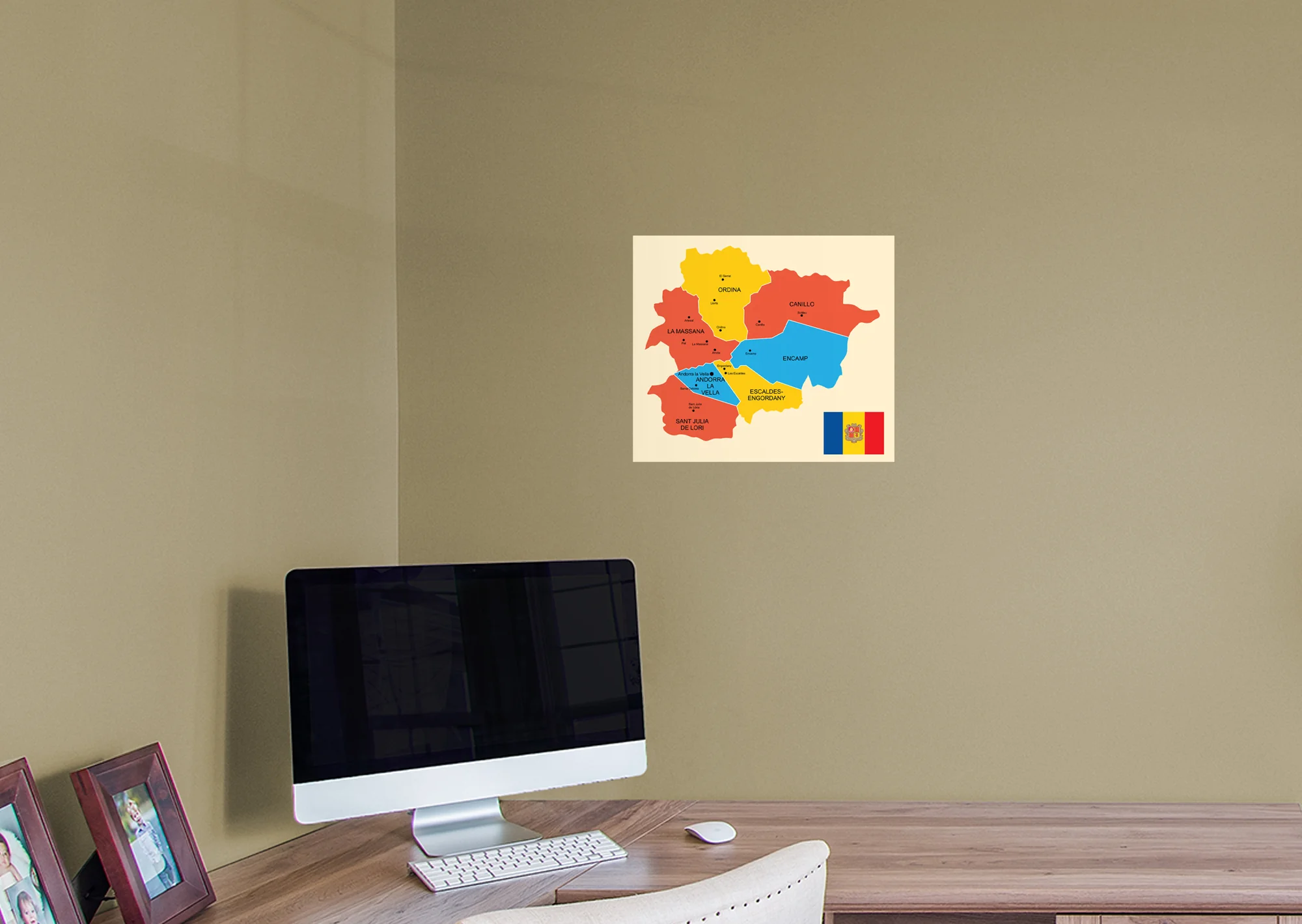 Maps of Europe: Andorra Mural        -   Removable Wall   Adhesive Decal - Image 6