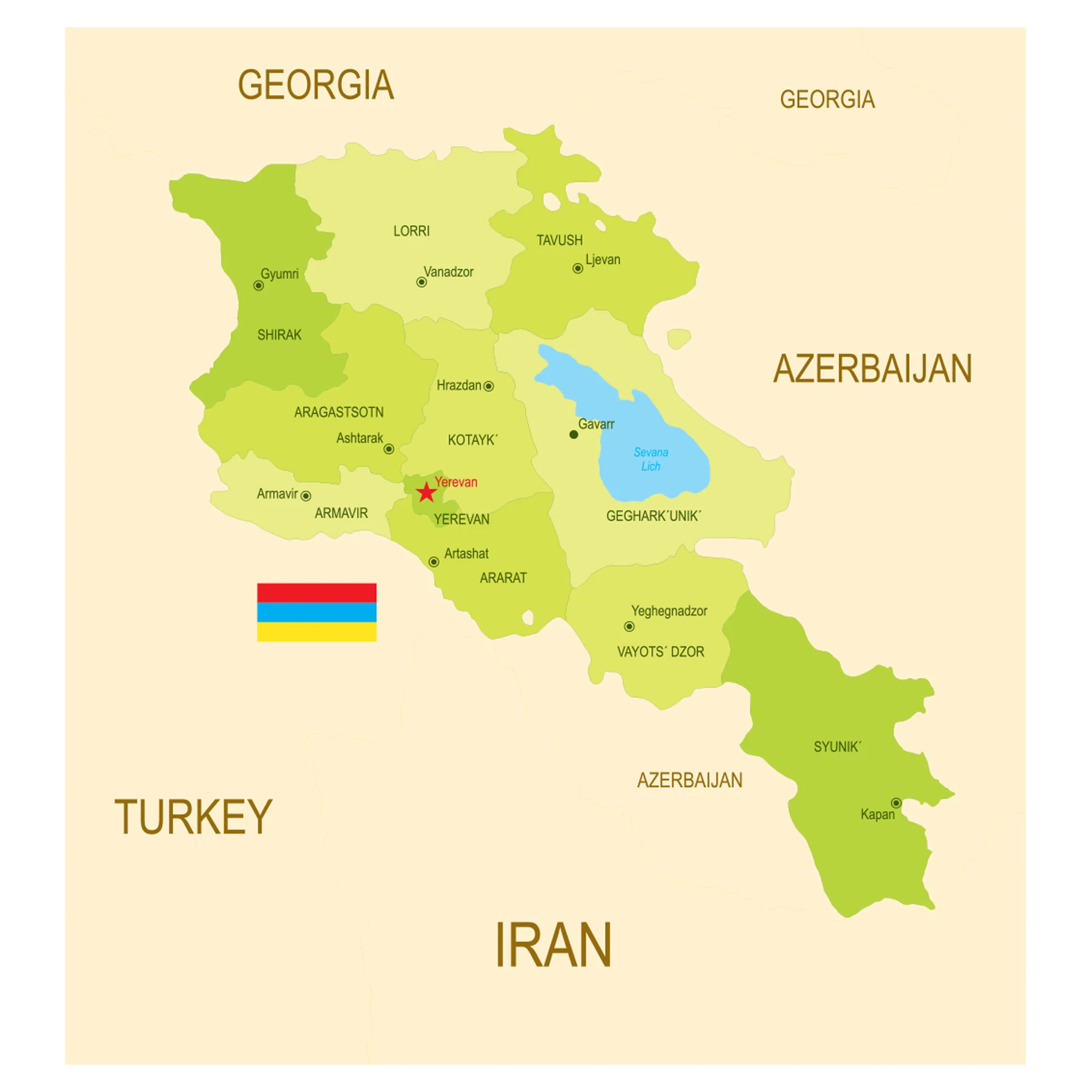 Maps of Europe: Armenia Mural        -   Removable Wall   Adhesive Decal - Image 2