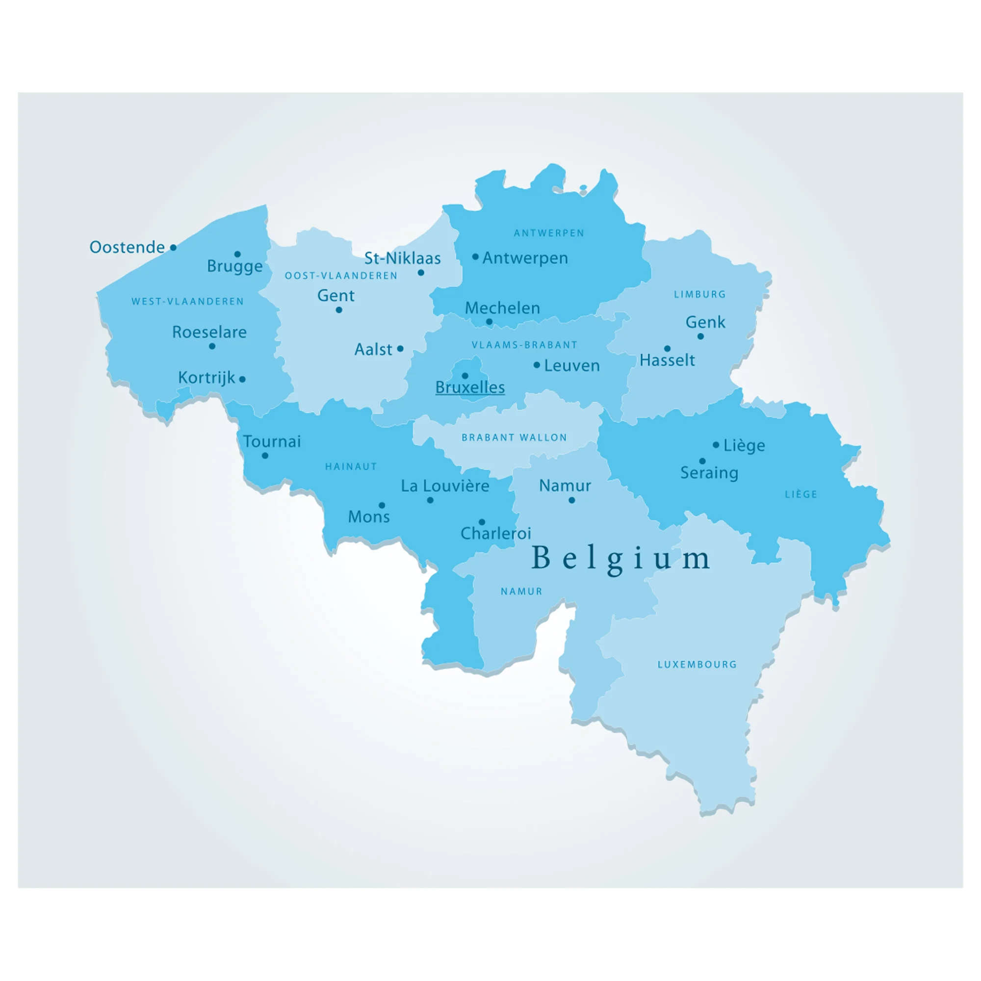 Maps of Europe: Belgium Mural        -   Removable Wall   Adhesive Decal - Image 3