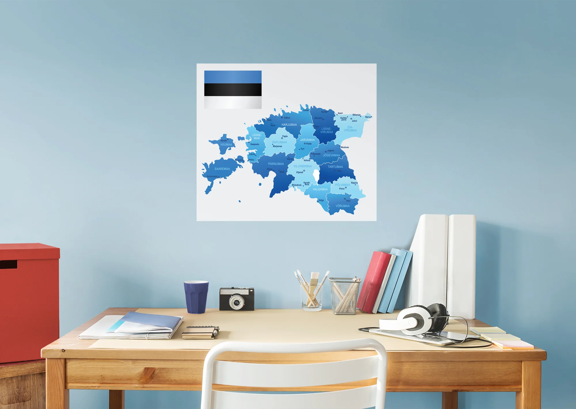 Maps of Europe: Estonia Mural        -   Removable Wall   Adhesive Decal - Image 5