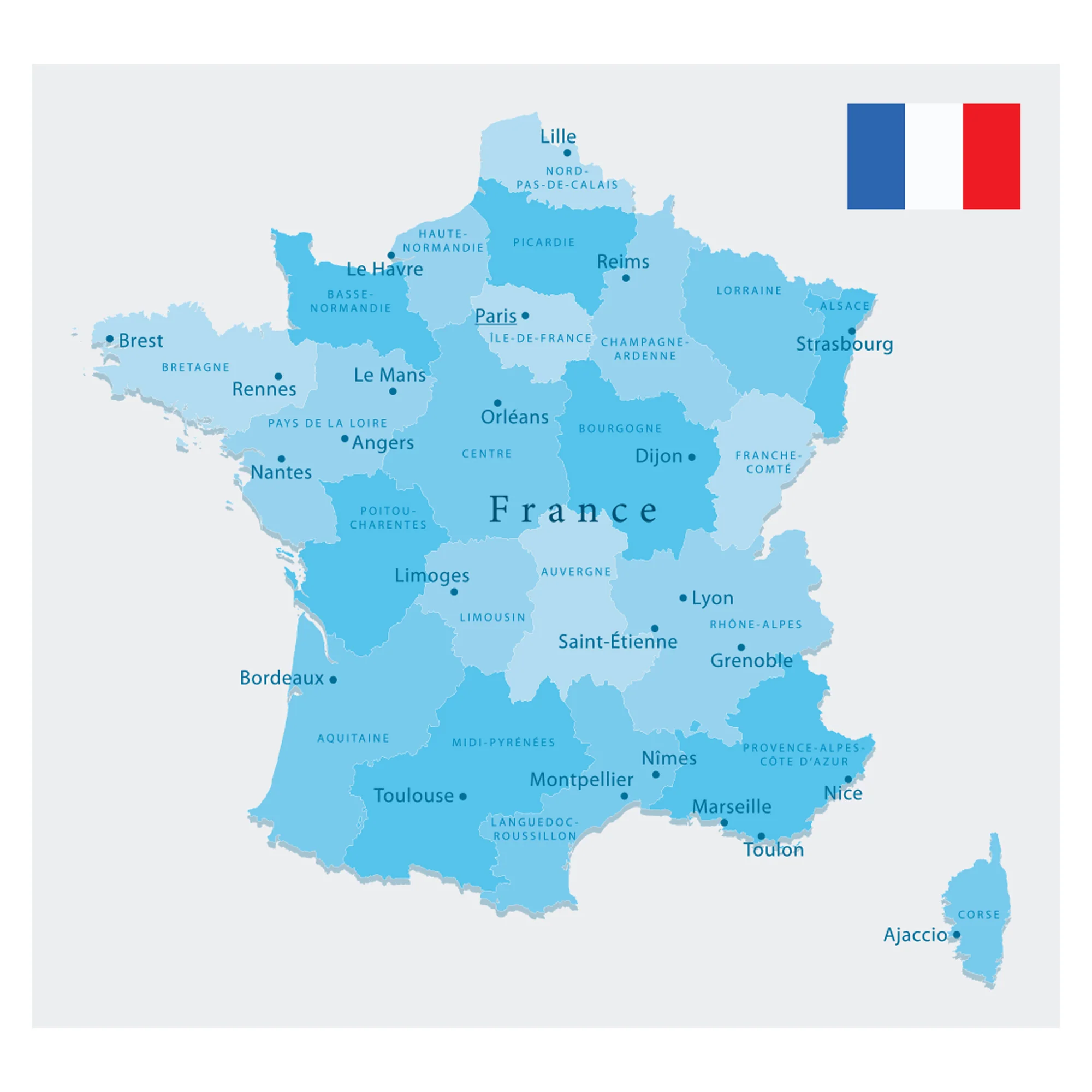 Maps of Europe: France Mural        -   Removable Wall   Adhesive Decal - Image 3