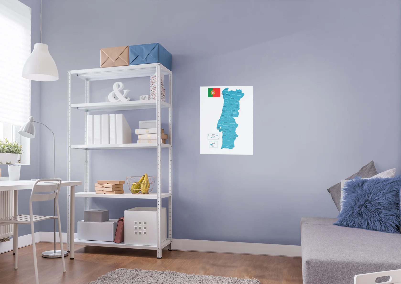 Maps of Europe: Portugal Mural        -   Removable Wall   Adhesive Decal - Image 5
