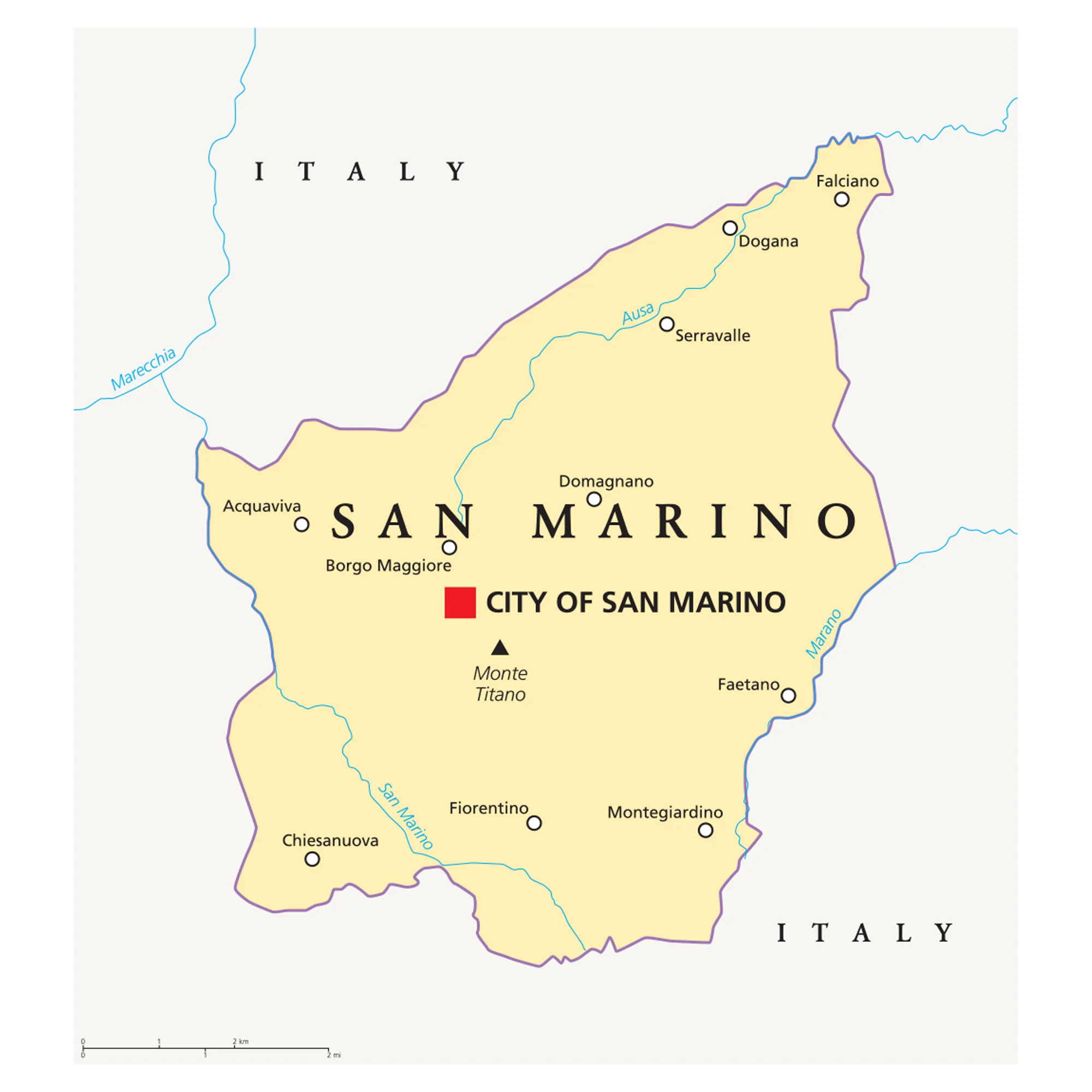 Maps of Europe: San Marino Mural        -   Removable Wall   Adhesive Decal - Image 3