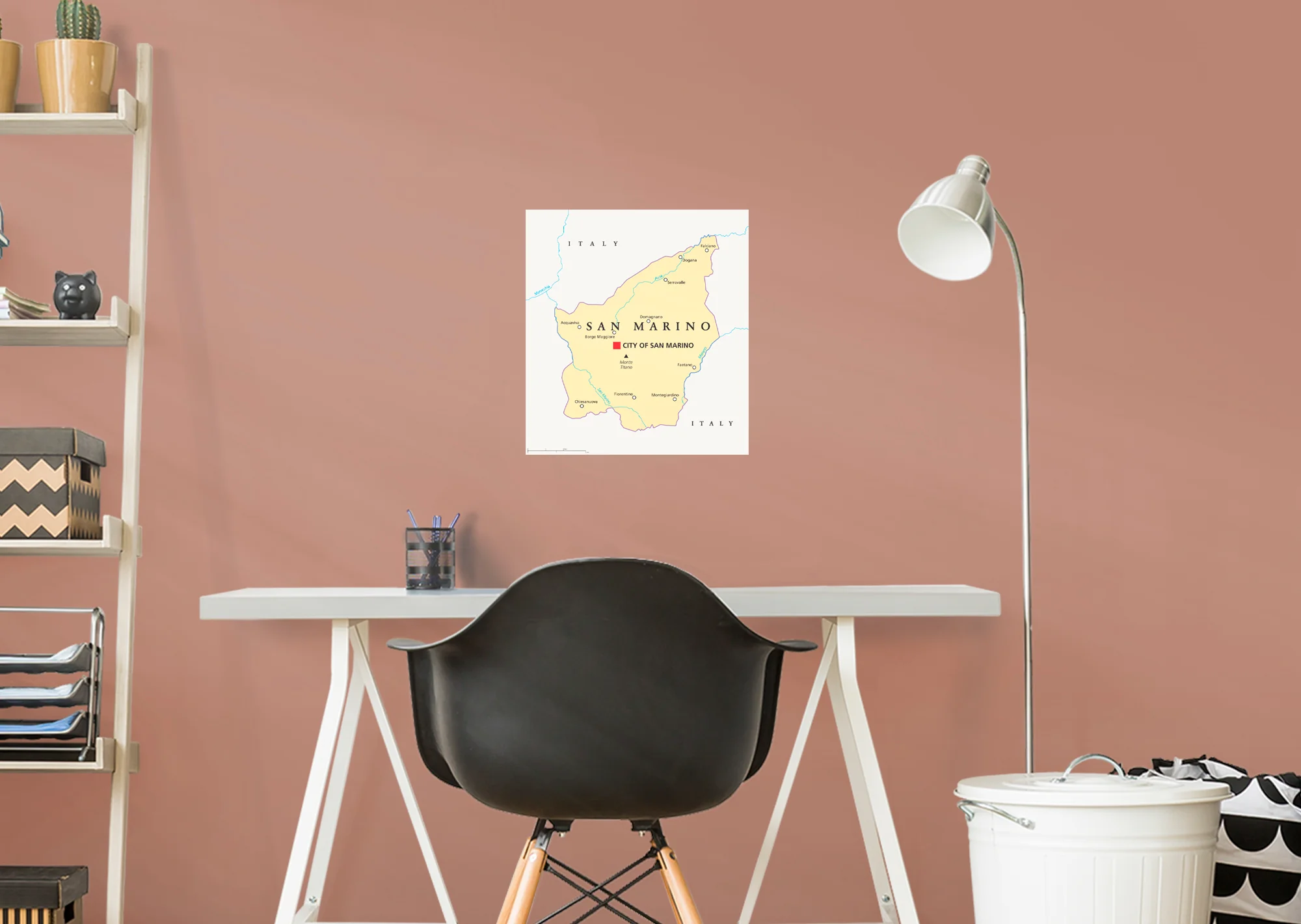 Maps of Europe: San Marino Mural        -   Removable Wall   Adhesive Decal - Image 4