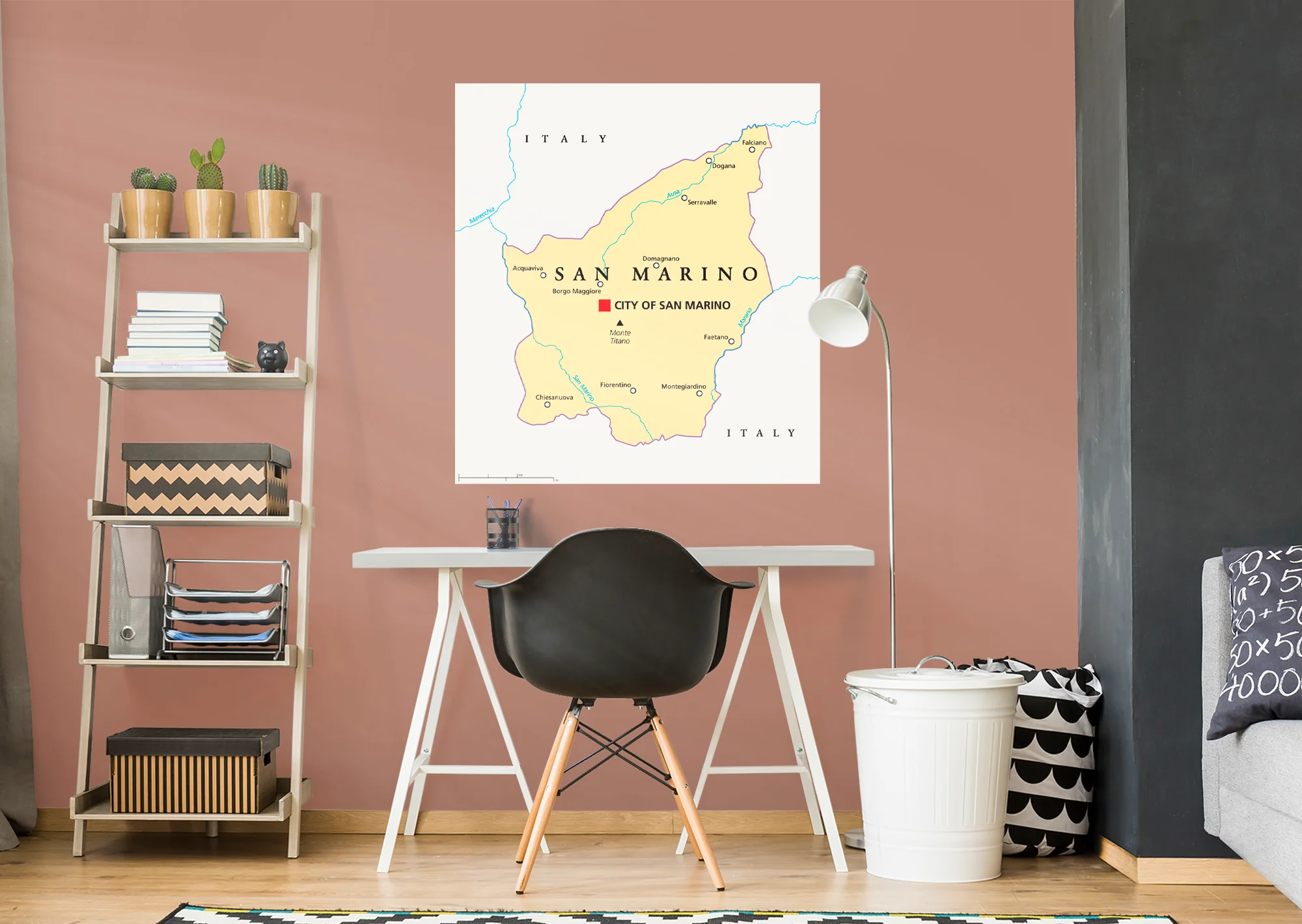 Maps of Europe: San Marino Mural        -   Removable Wall   Adhesive Decal - Image 6
