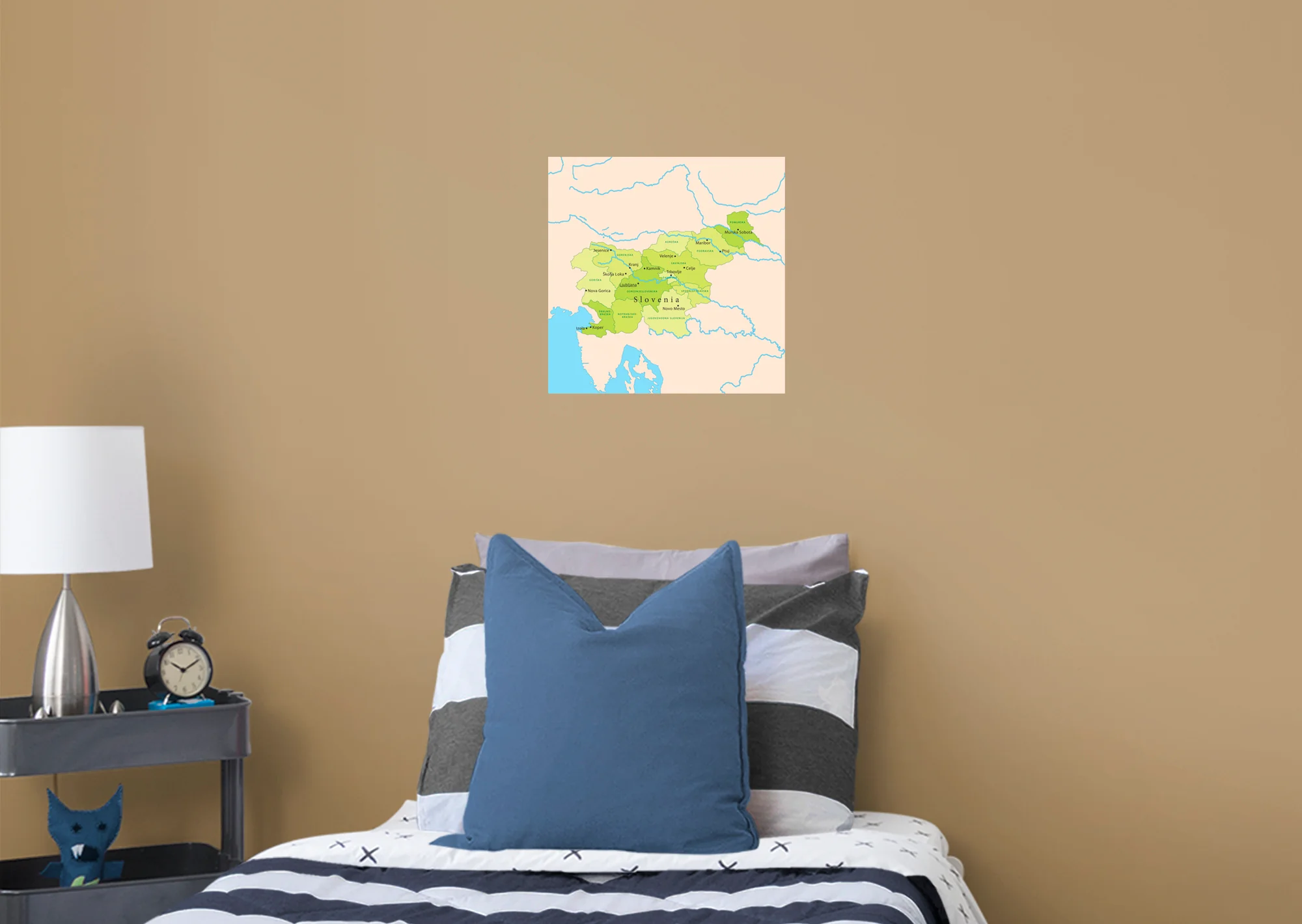 Maps of Europe: Slovenia Mural        -   Removable Wall   Adhesive Decal - Image 4