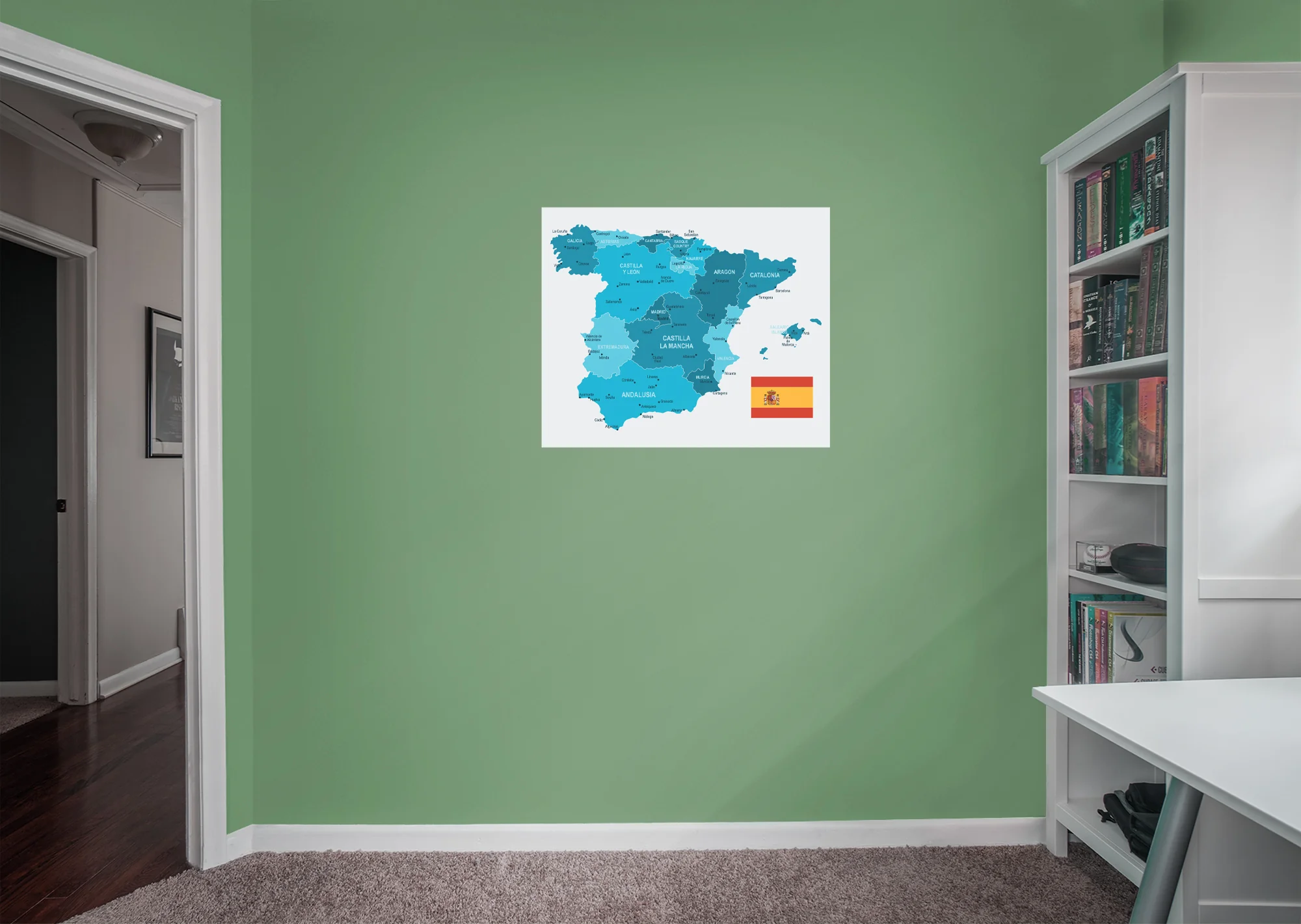Maps of Europe: Spain Mural        -   Removable Wall   Adhesive Decal - Image 5