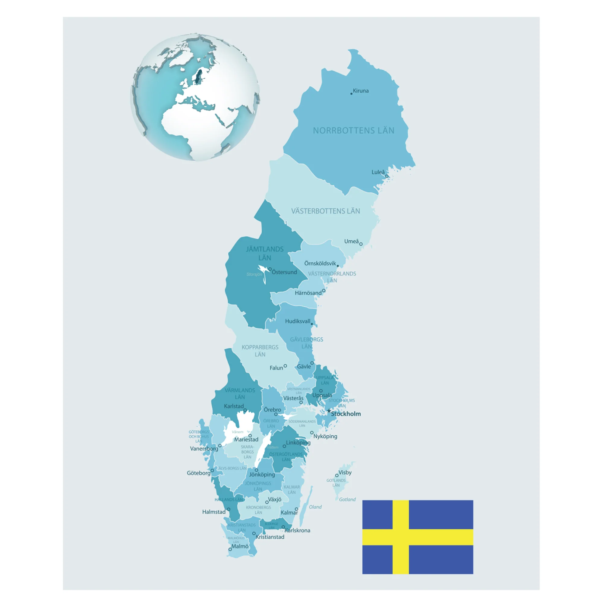 Maps of Europe: Sweden Mural        -   Removable Wall   Adhesive Decal - Image 2