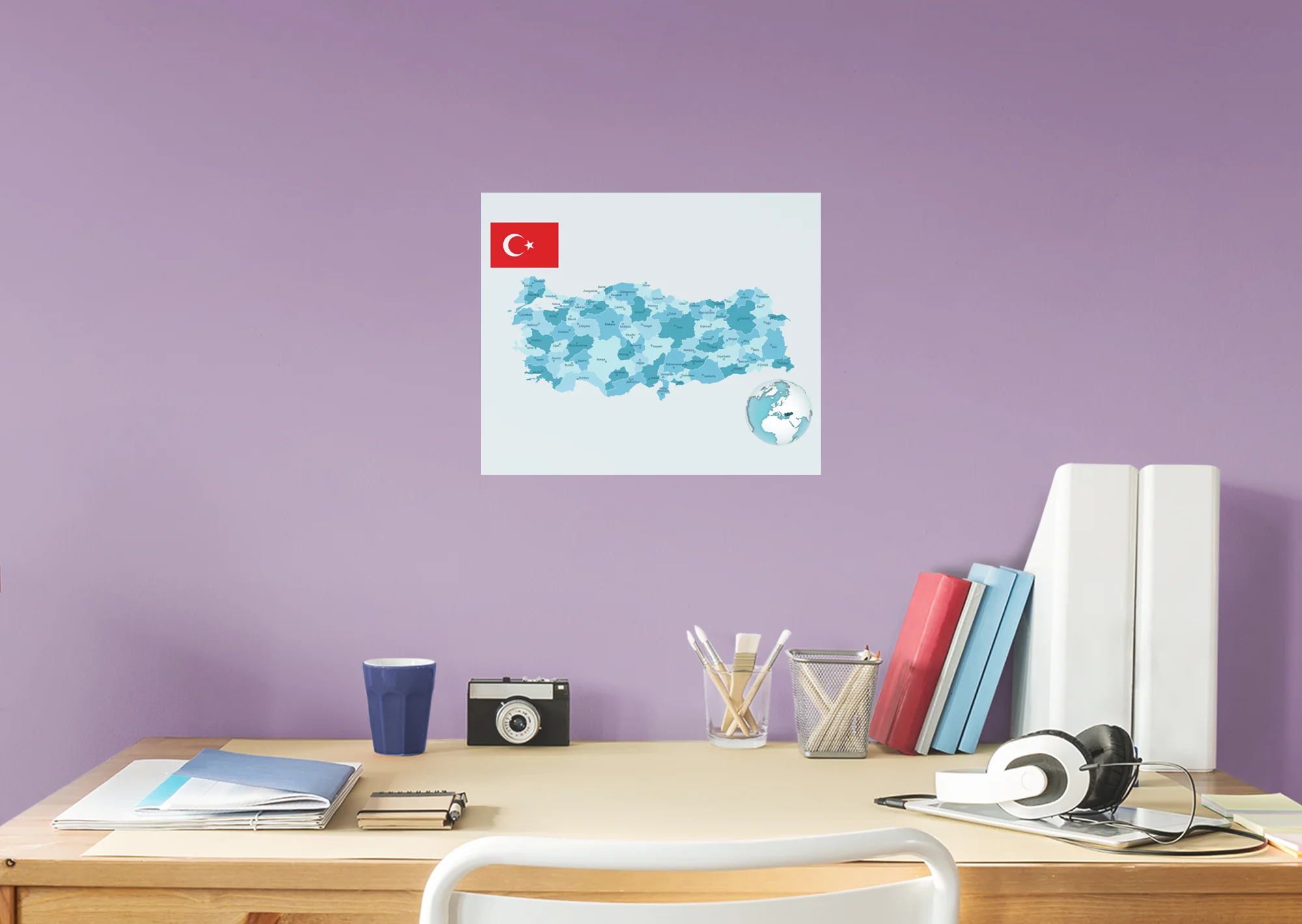 Maps of Europe: Turkey Mural        -   Removable Wall   Adhesive Decal - Image 4