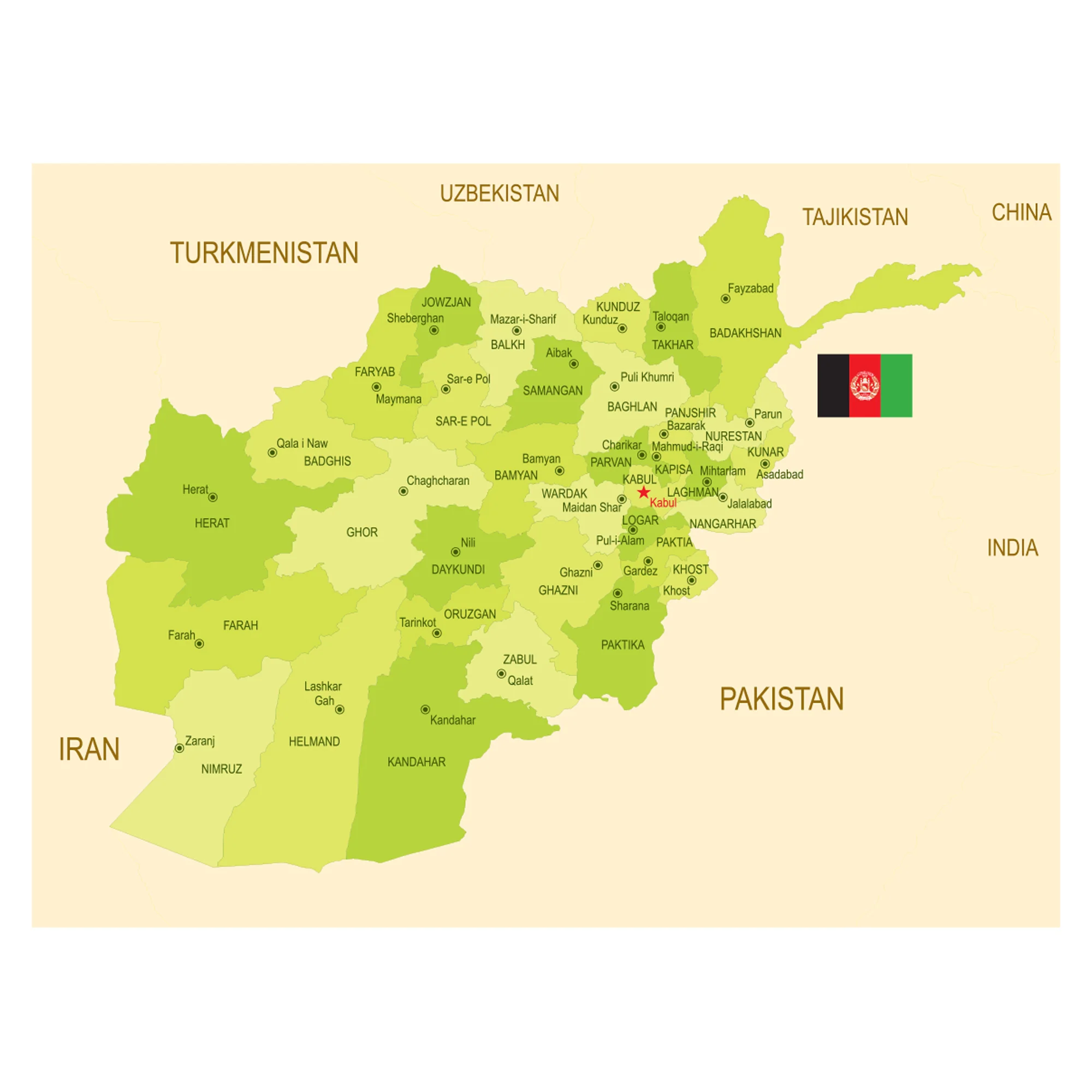 Maps of Asia: Afghanistan Mural        -   Removable Wall   Adhesive Decal - Image 3