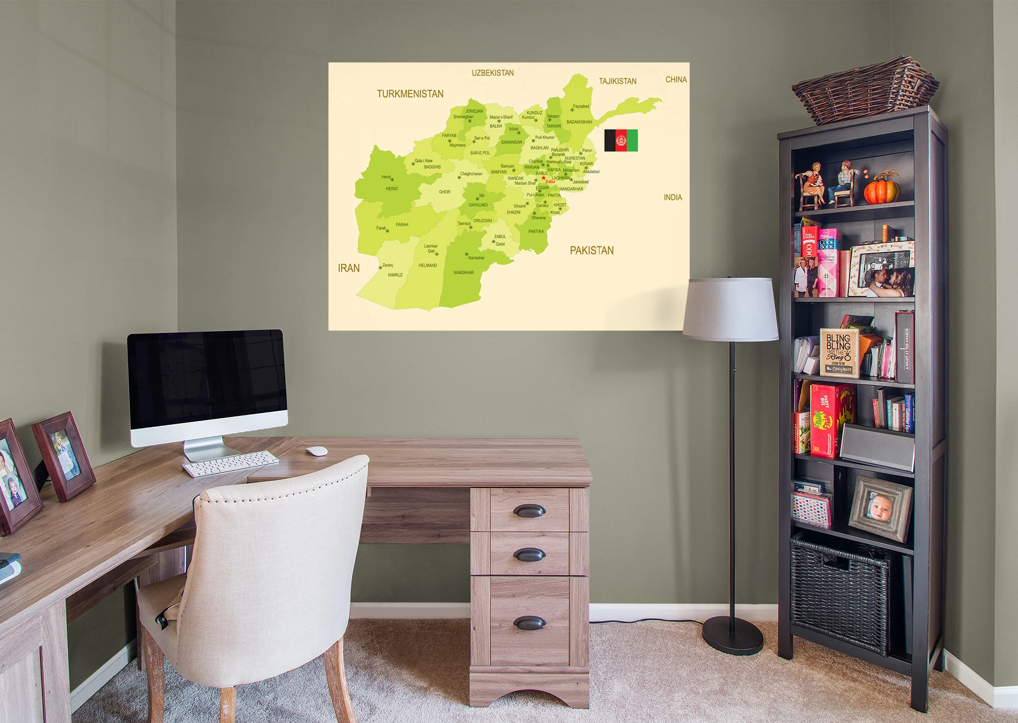 Maps of Asia: Afghanistan Mural        -   Removable Wall   Adhesive Decal - Image 4
