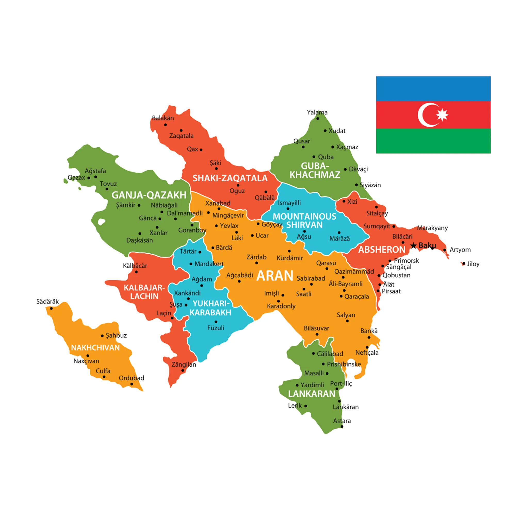 Maps of Asia: Azerbaijan Mural        -   Removable Wall   Adhesive Decal - Image 3