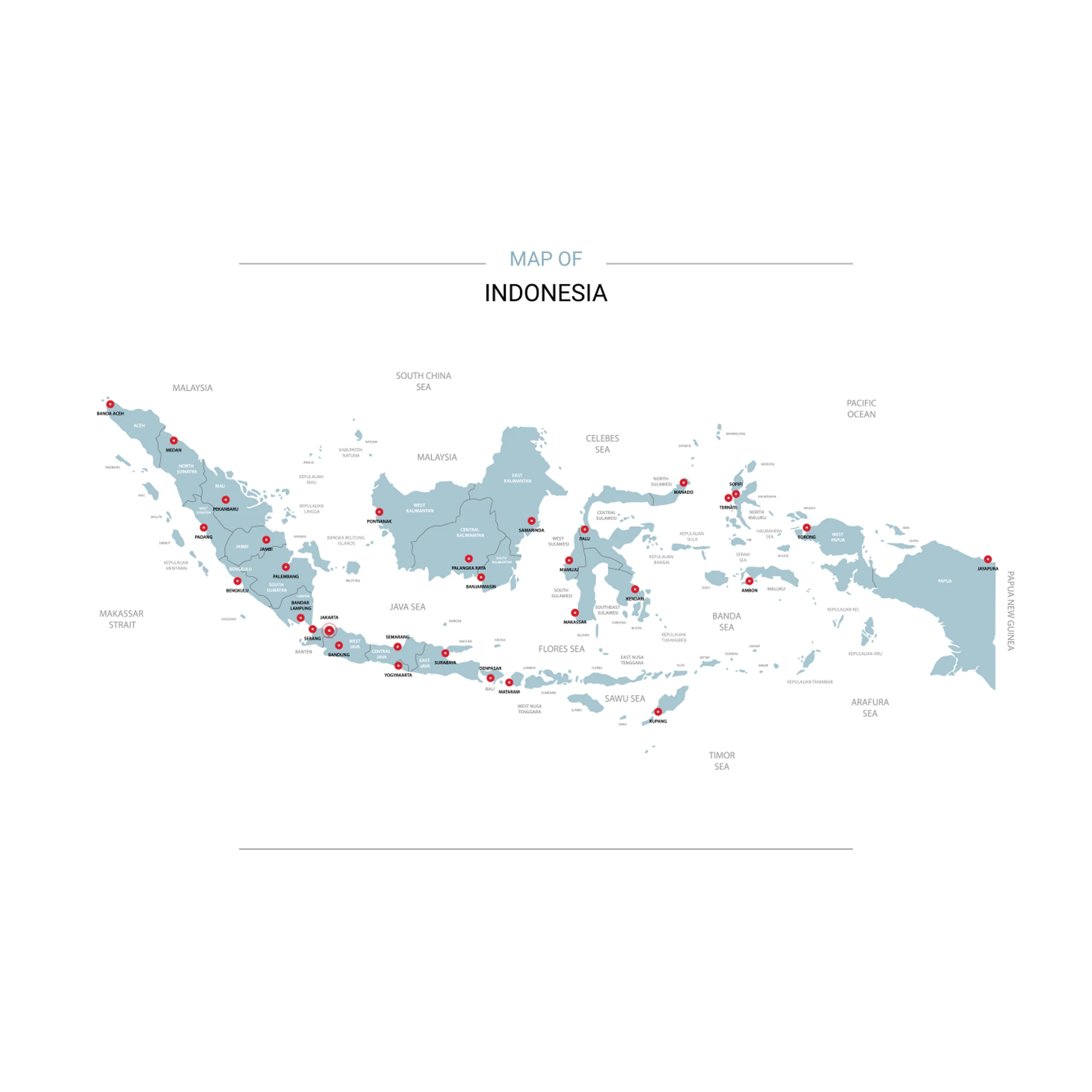 Maps of Asia: Indonesia Mural        -   Removable Wall   Adhesive Decal - Image 2
