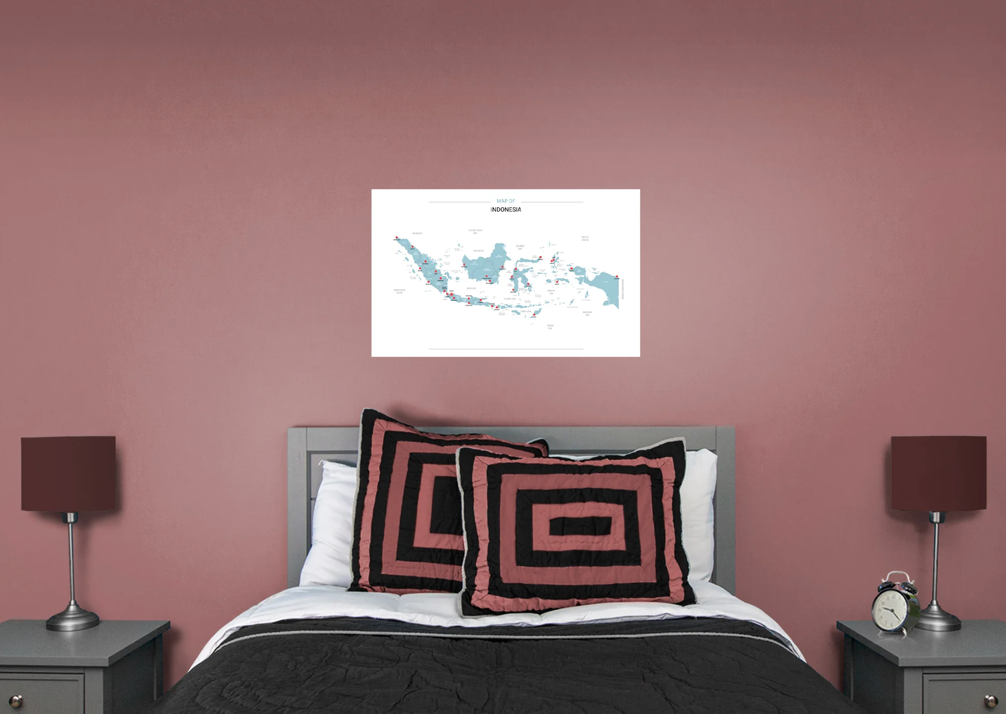 Maps of Asia: Indonesia Mural        -   Removable Wall   Adhesive Decal - Image 5