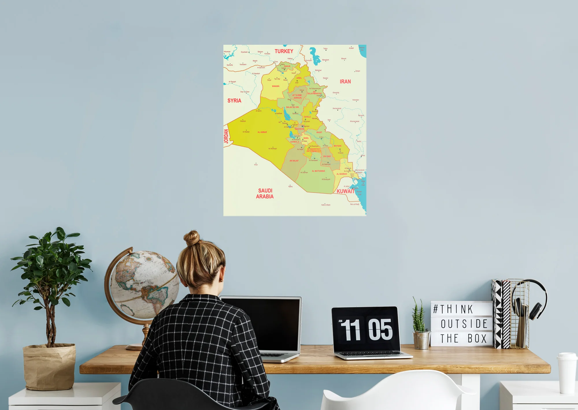 Maps of Asia: Iraq Mural        -   Removable Wall   Adhesive Decal - Image 5
