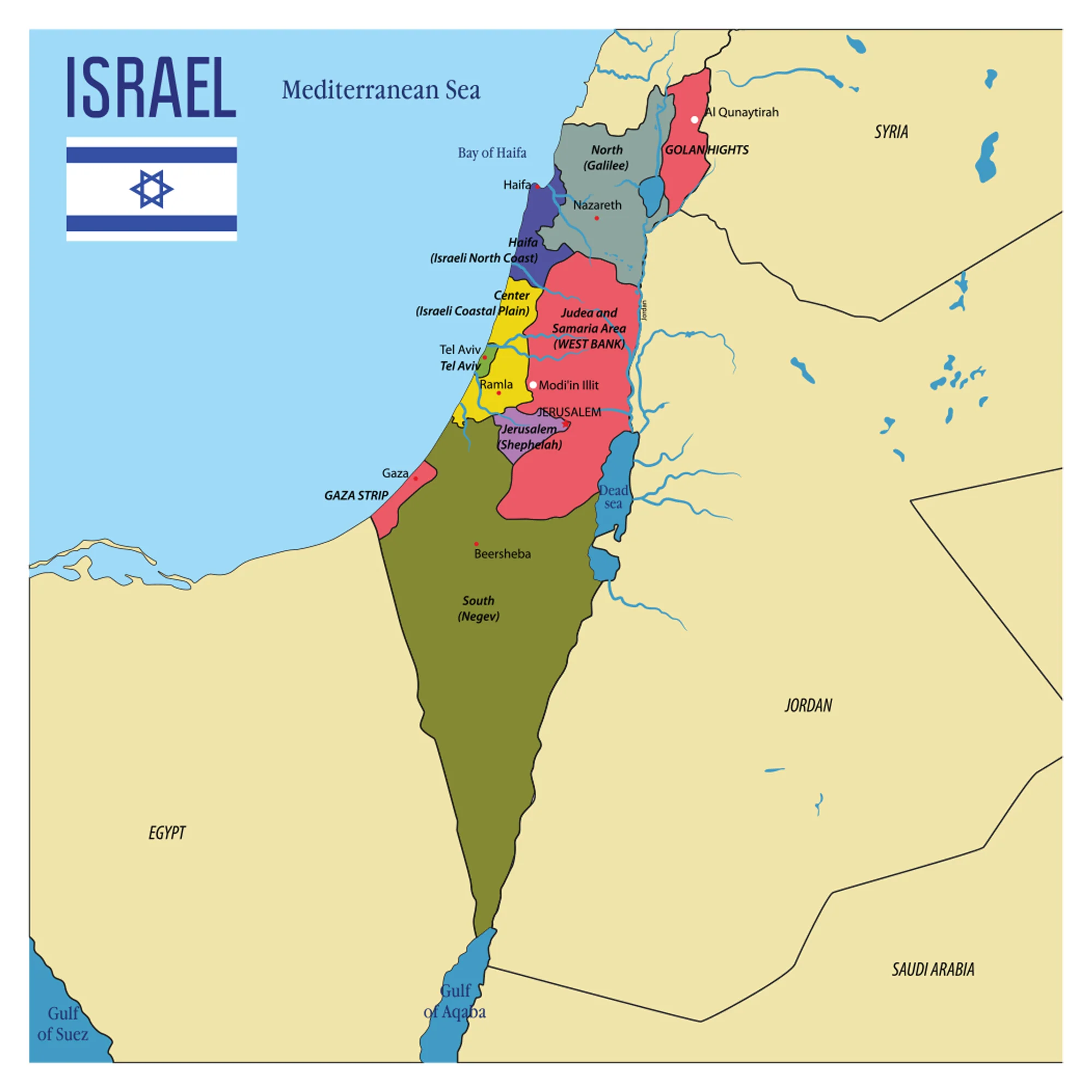 Maps of Asia: Israel Mural        -   Removable Wall   Adhesive Decal - Image 3