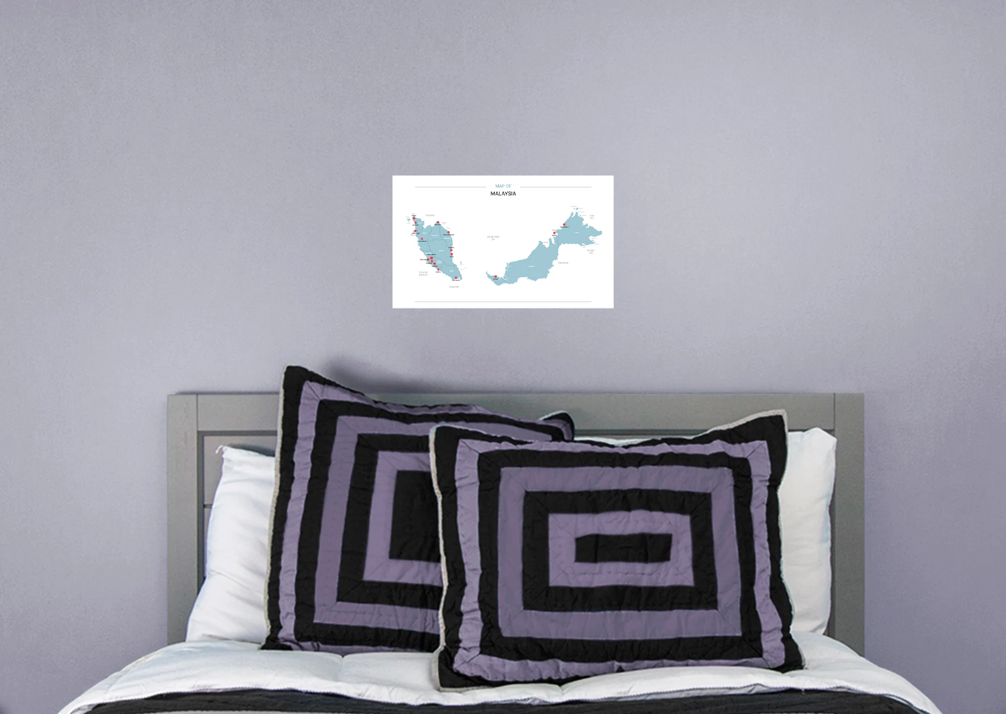 Maps of Asia: Malaysia Mural        -   Removable Wall   Adhesive Decal - Image 6
