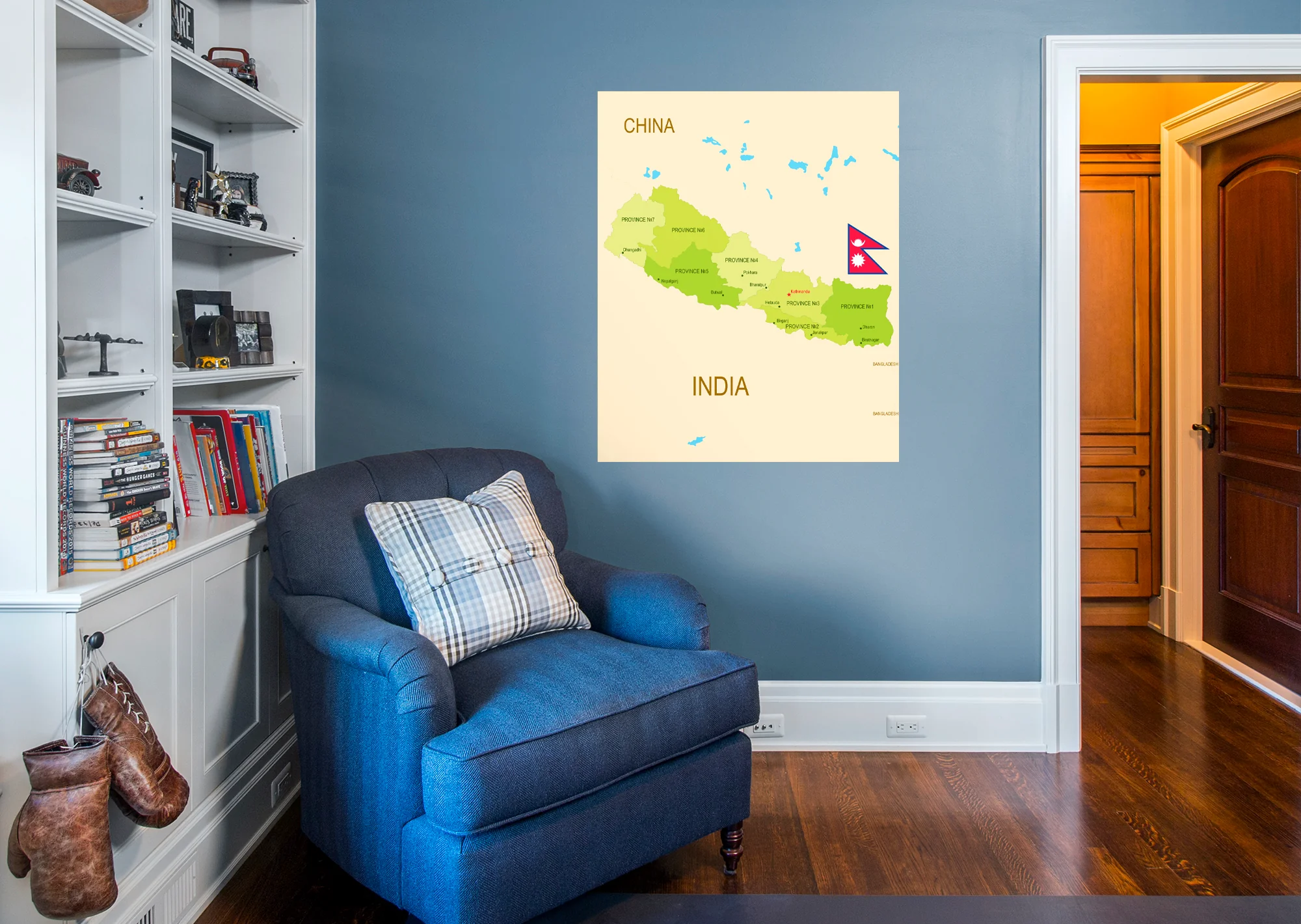 Maps of Asia: Nepal Mural        -   Removable Wall   Adhesive Decal - Image 4