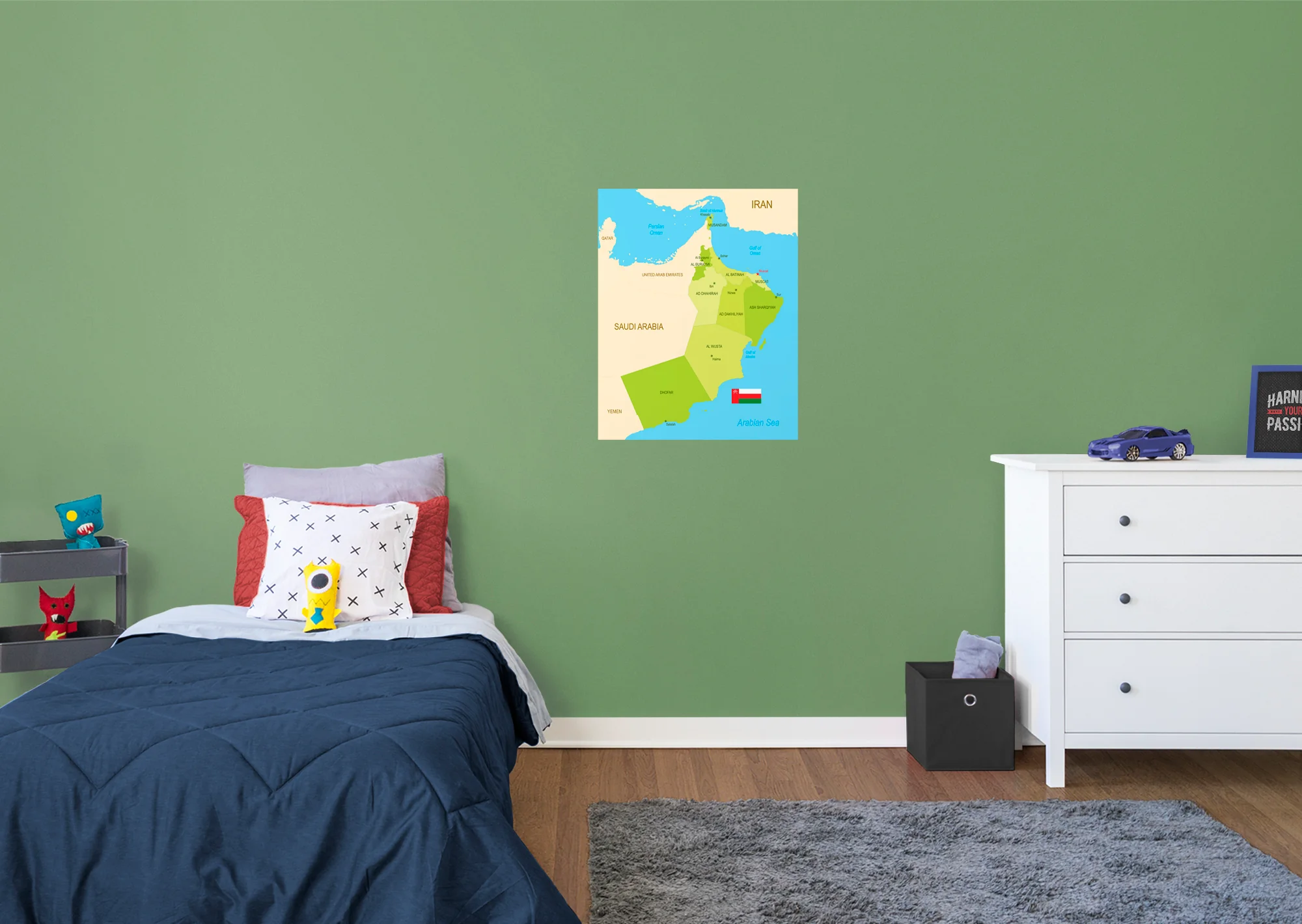 Maps of Asia: Oman Mural        -   Removable Wall   Adhesive Decal - Image 5