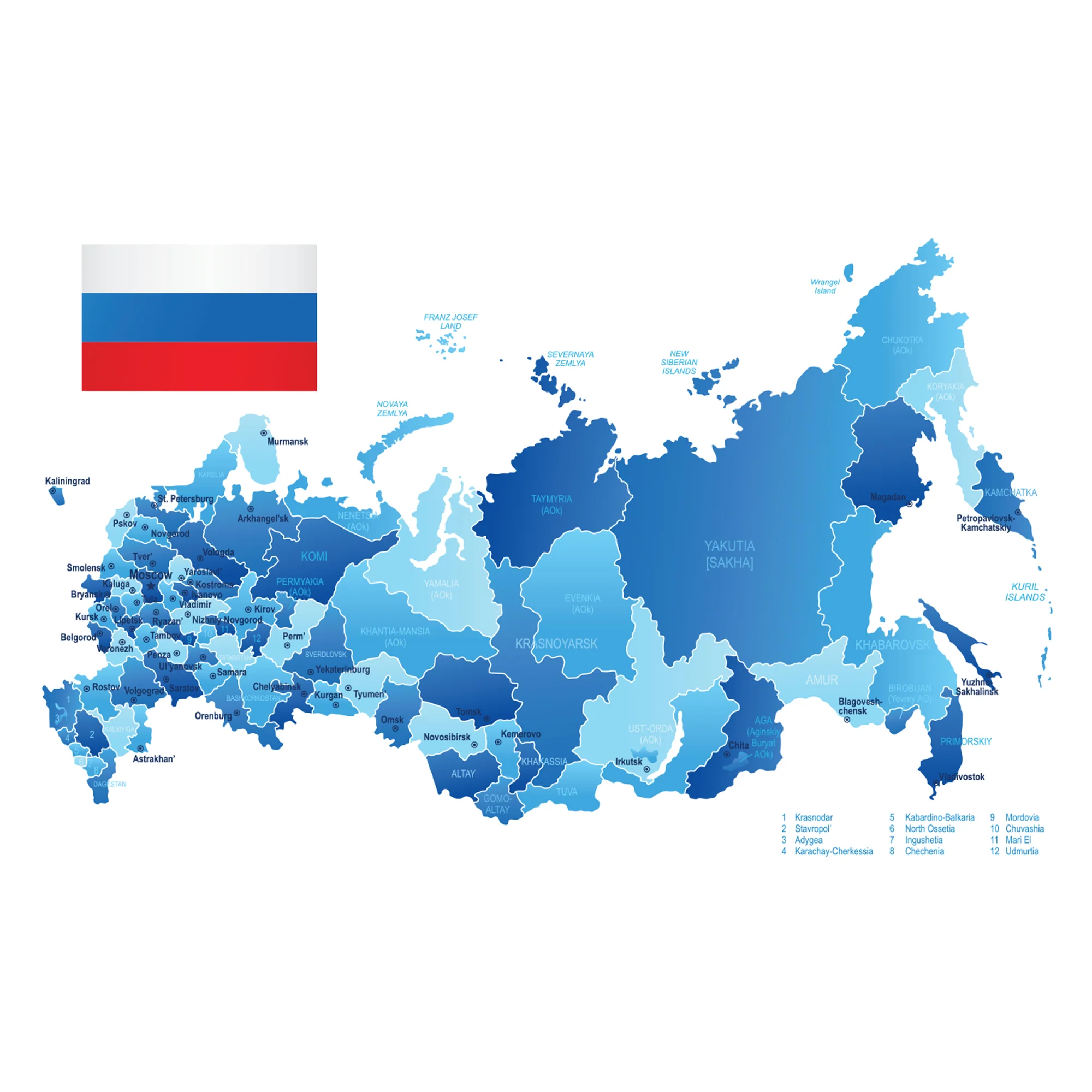 Maps of Asia: Russia Mural        -   Removable Wall   Adhesive Decal - Image 3