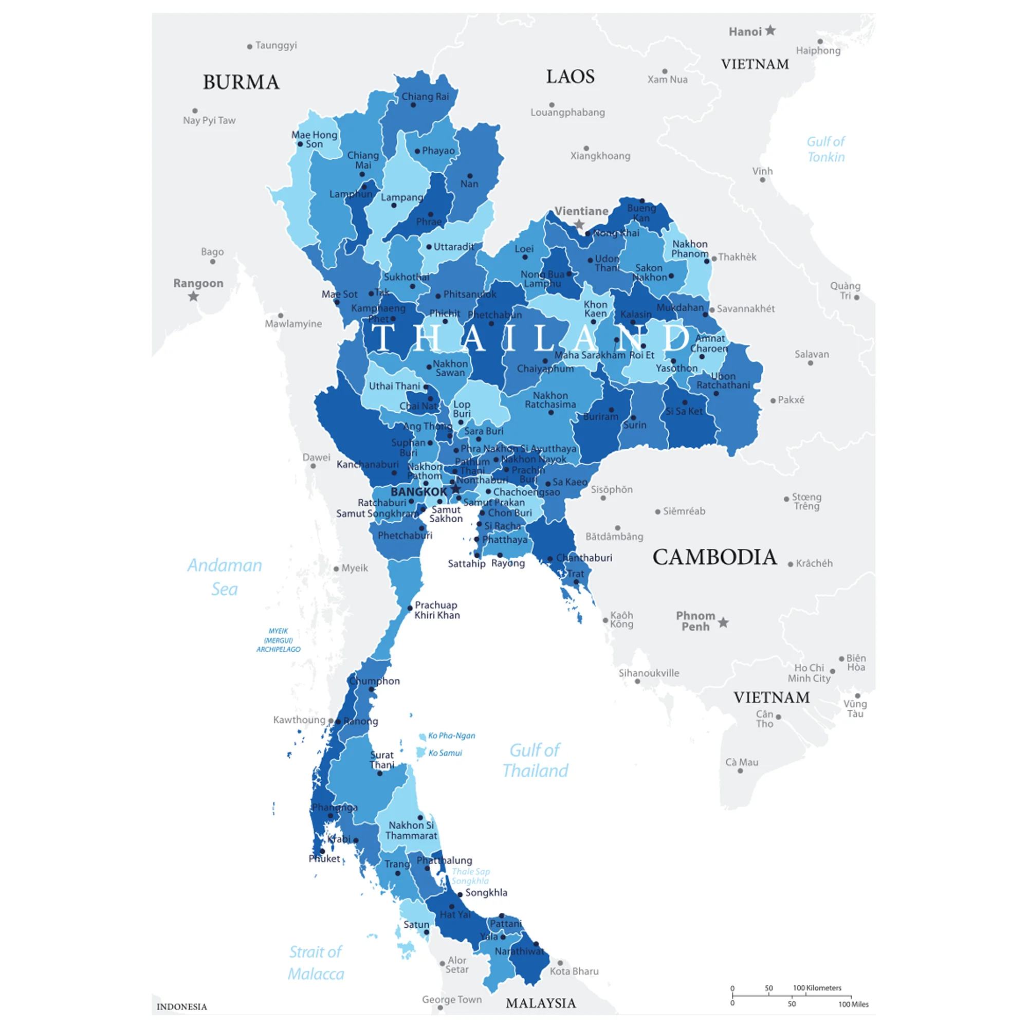 Maps of Asia: Thailand Mural        -   Removable Wall   Adhesive Decal - Image 2