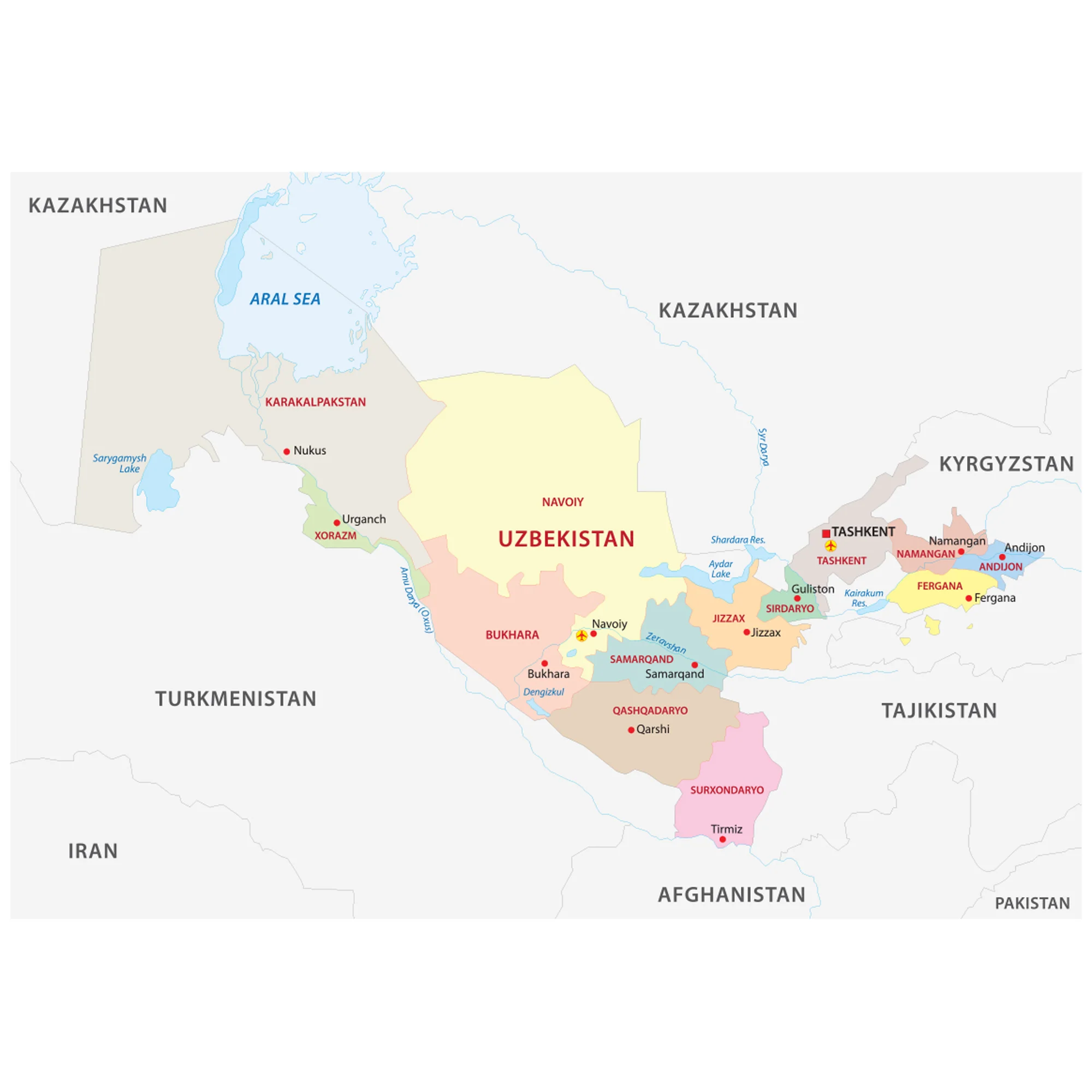 Maps of Asia: Uzbekistan Mural        -   Removable Wall   Adhesive Decal - Image 3
