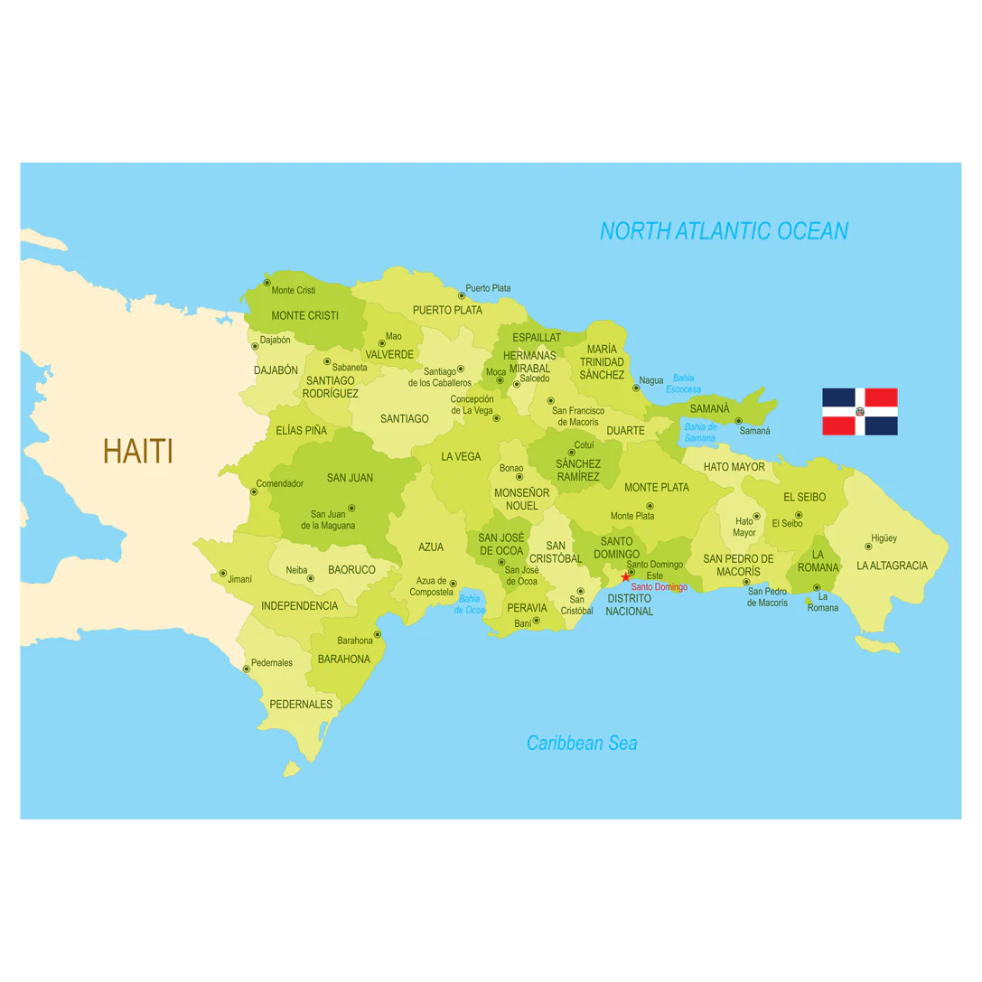 Maps of North America: Dominican Republic Mural        -   Removable Wall   Adhesive Decal - Image 2