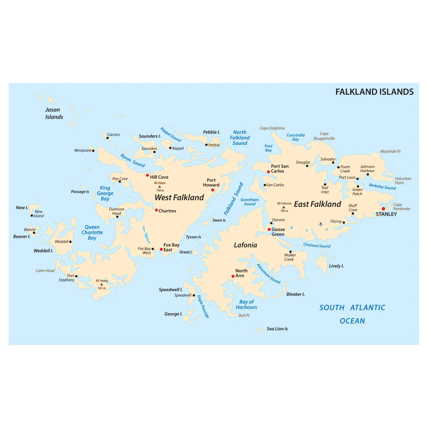 Maps of South America: Falkland Islands Mural        -   Removable     Adhesive Decal - Image 2