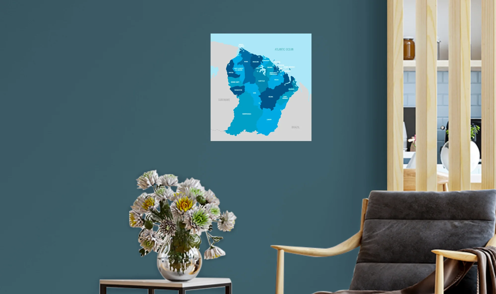 Maps of South America: French Guiana Mural - Removable Adhesive Decal - Image 6
