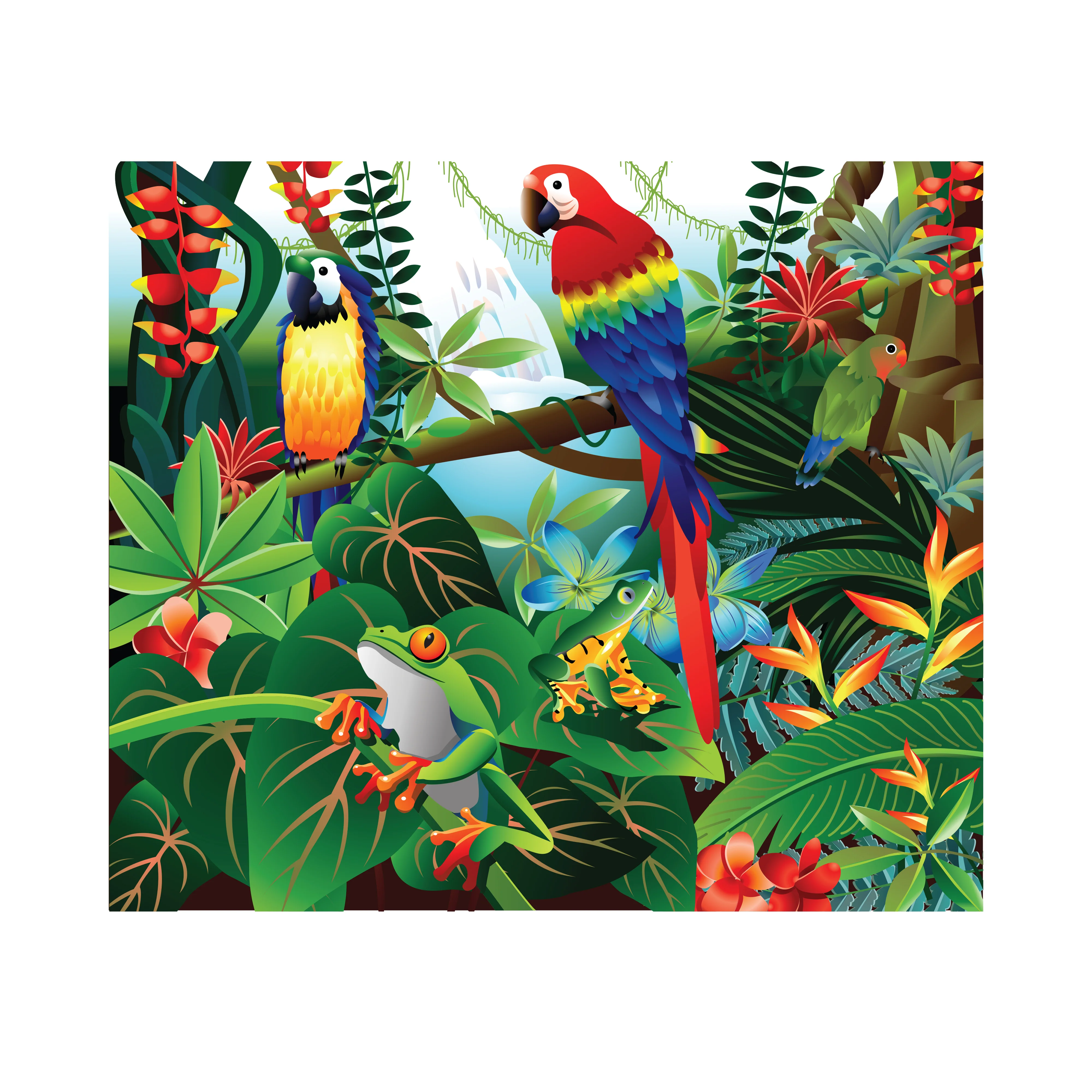 Jungle: Color Block Mural - Removable Wall Adhesive Decal - Image 2