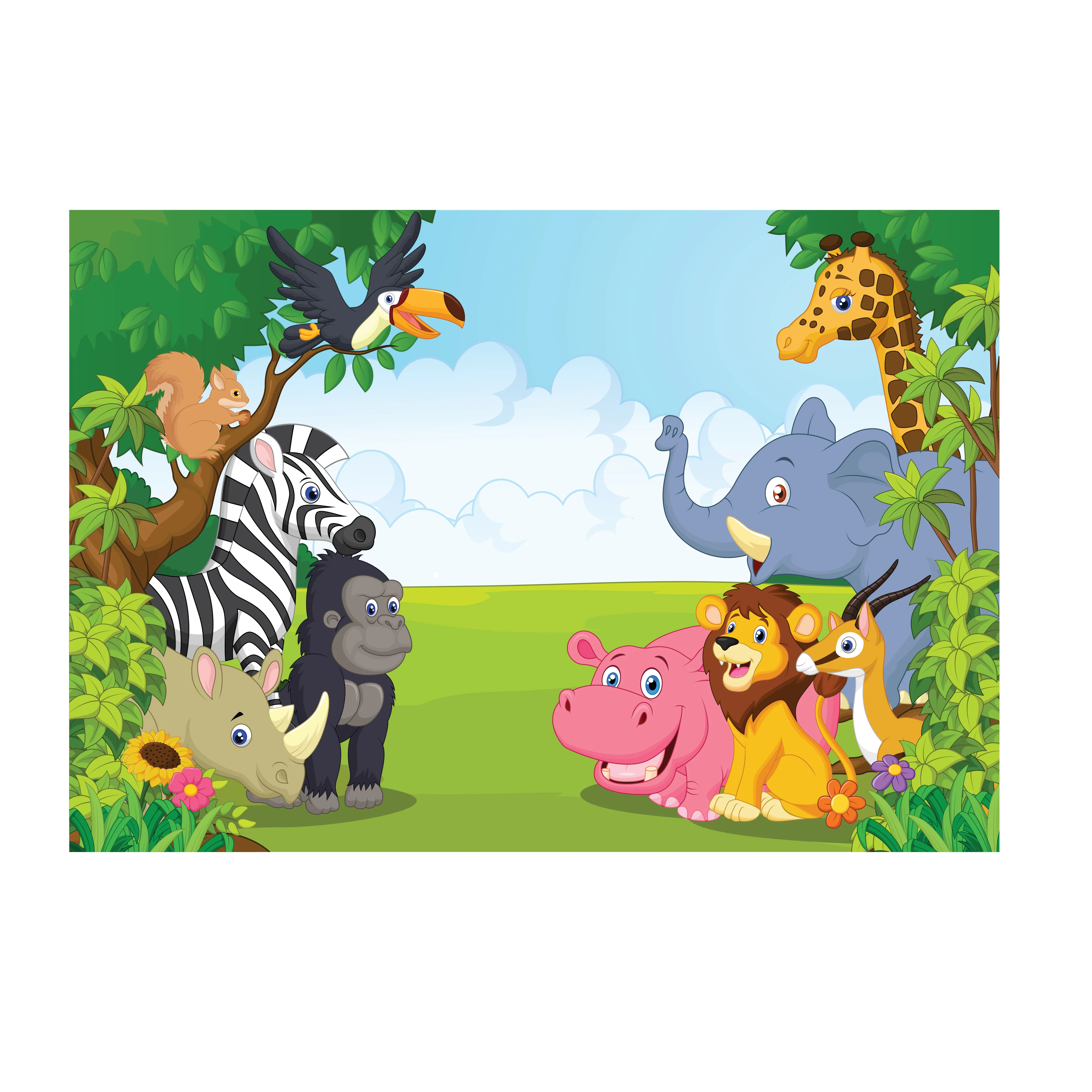 Jungle:  Friends Mural        -   Removable Wall   Adhesive Decal - Image 3