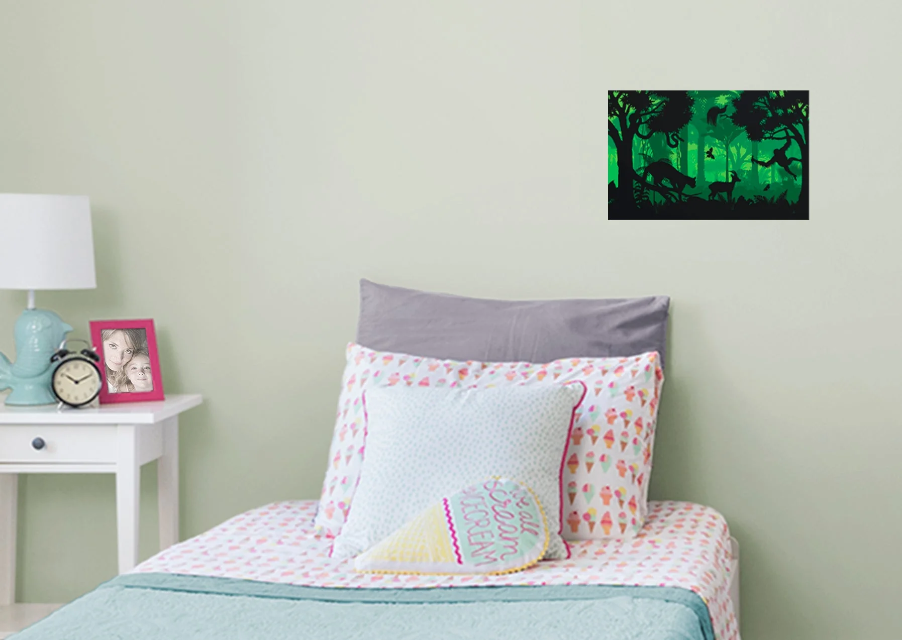 Jungle:  Green Light Mural        -   Removable Wall   Adhesive Decal - Image 6