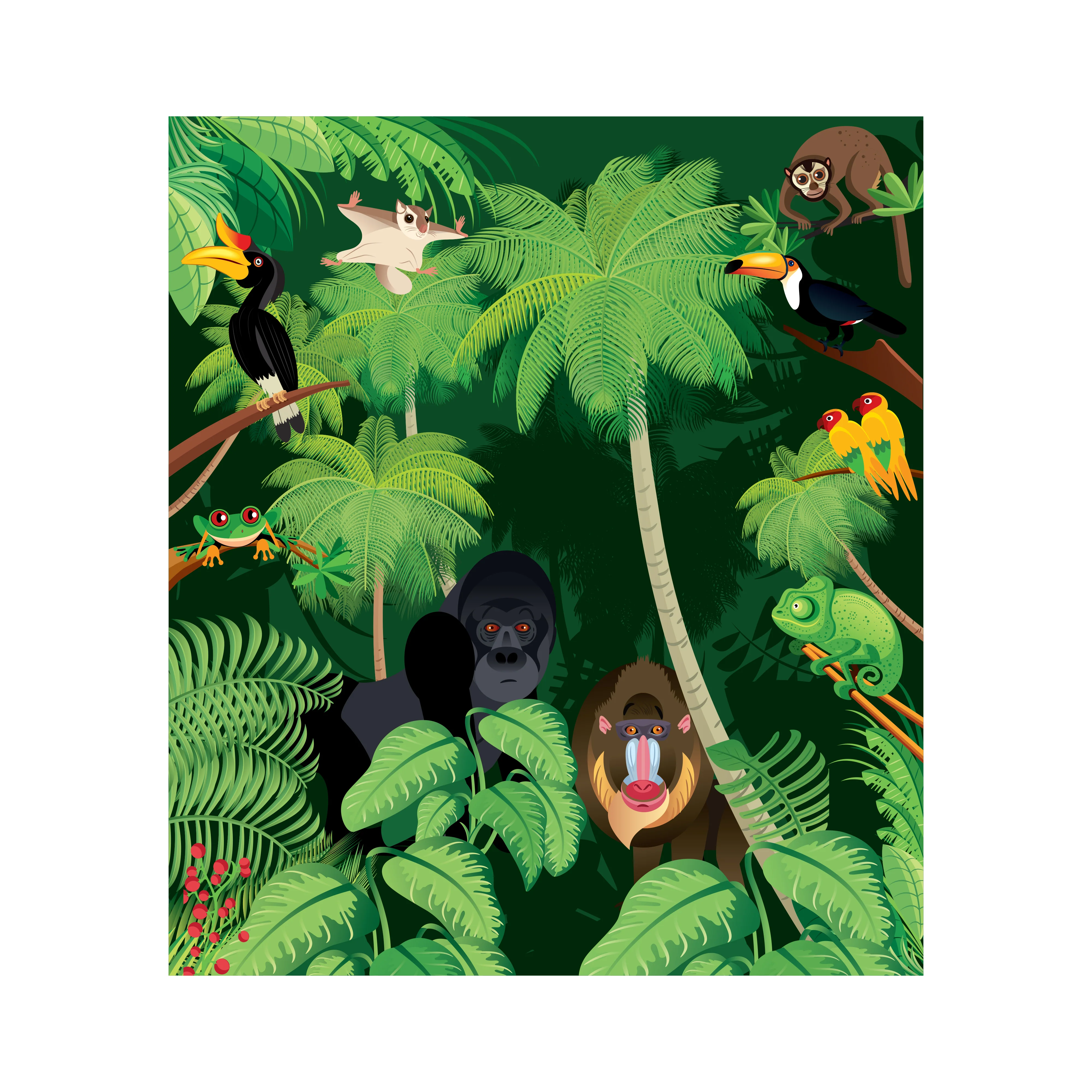 Jungle:  Hidden Mural        -   Removable Wall   Adhesive Decal - Image 3