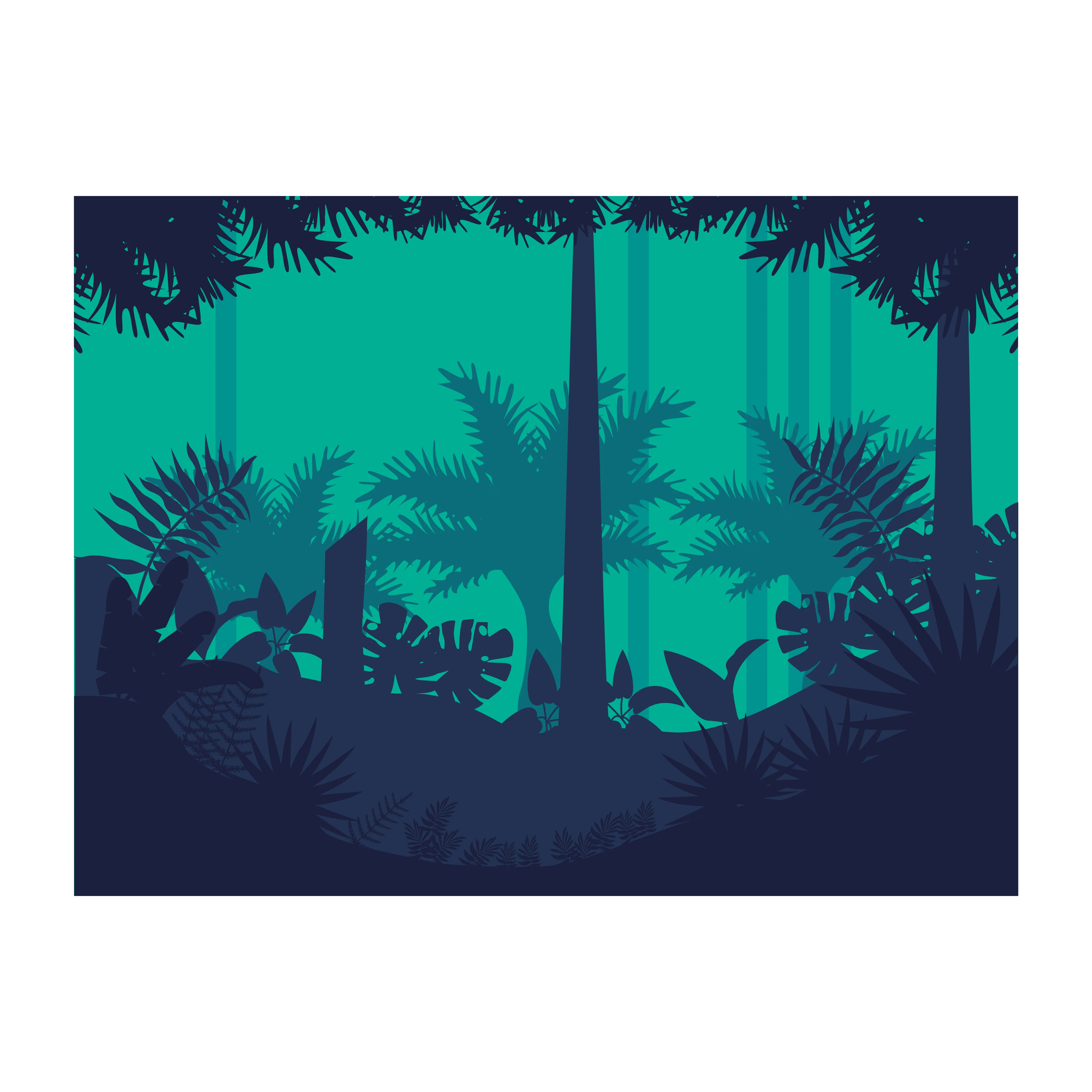 Jungle:  Mistery Mural        -   Removable Wall   Adhesive Decal - Image 3