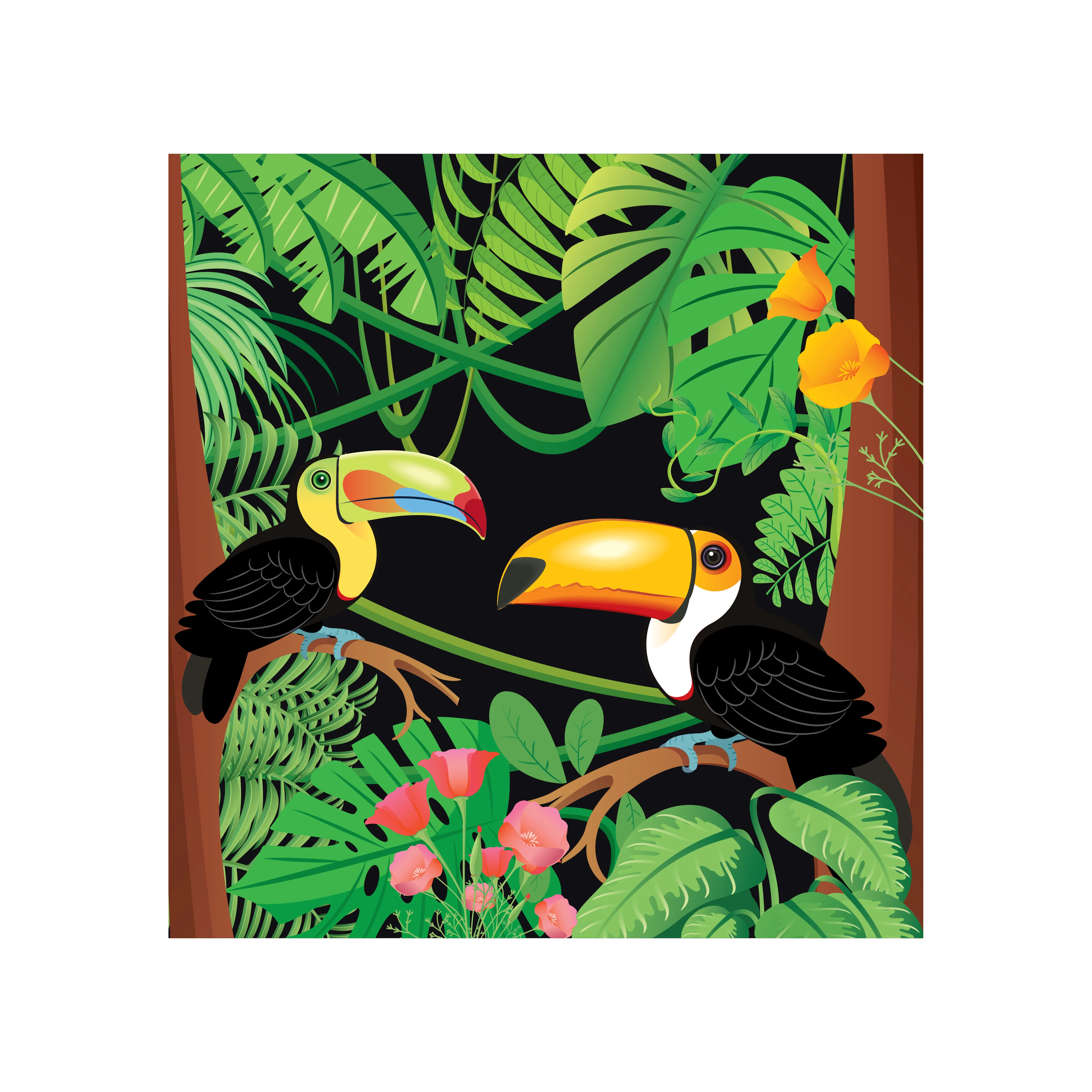 Jungle: Parrot Mural        -   Removable Wall   Adhesive Decal - Image 2