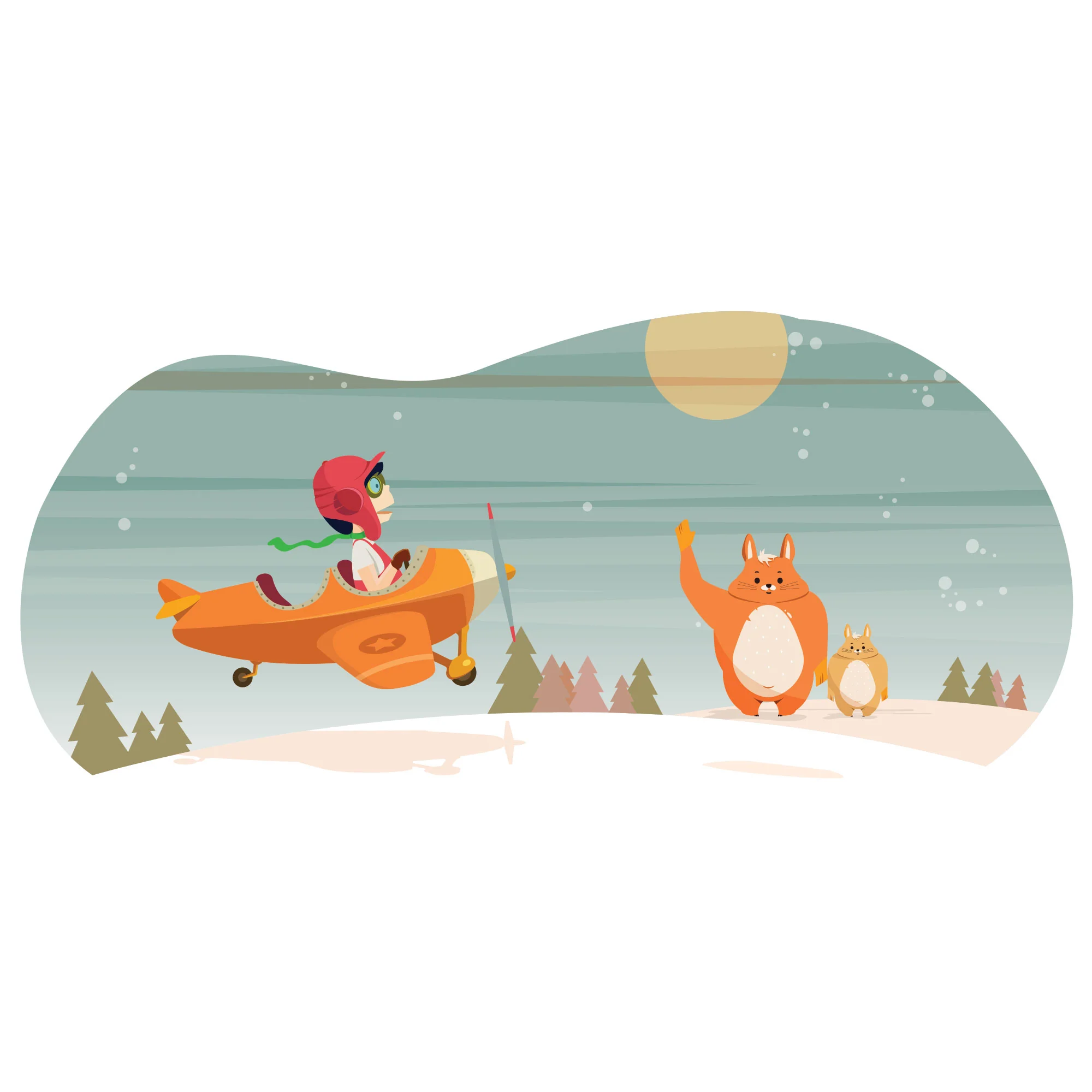Nursery: Planes Orange Plane Mural        -   Removable Wall   Adhesive Decal - Image 3