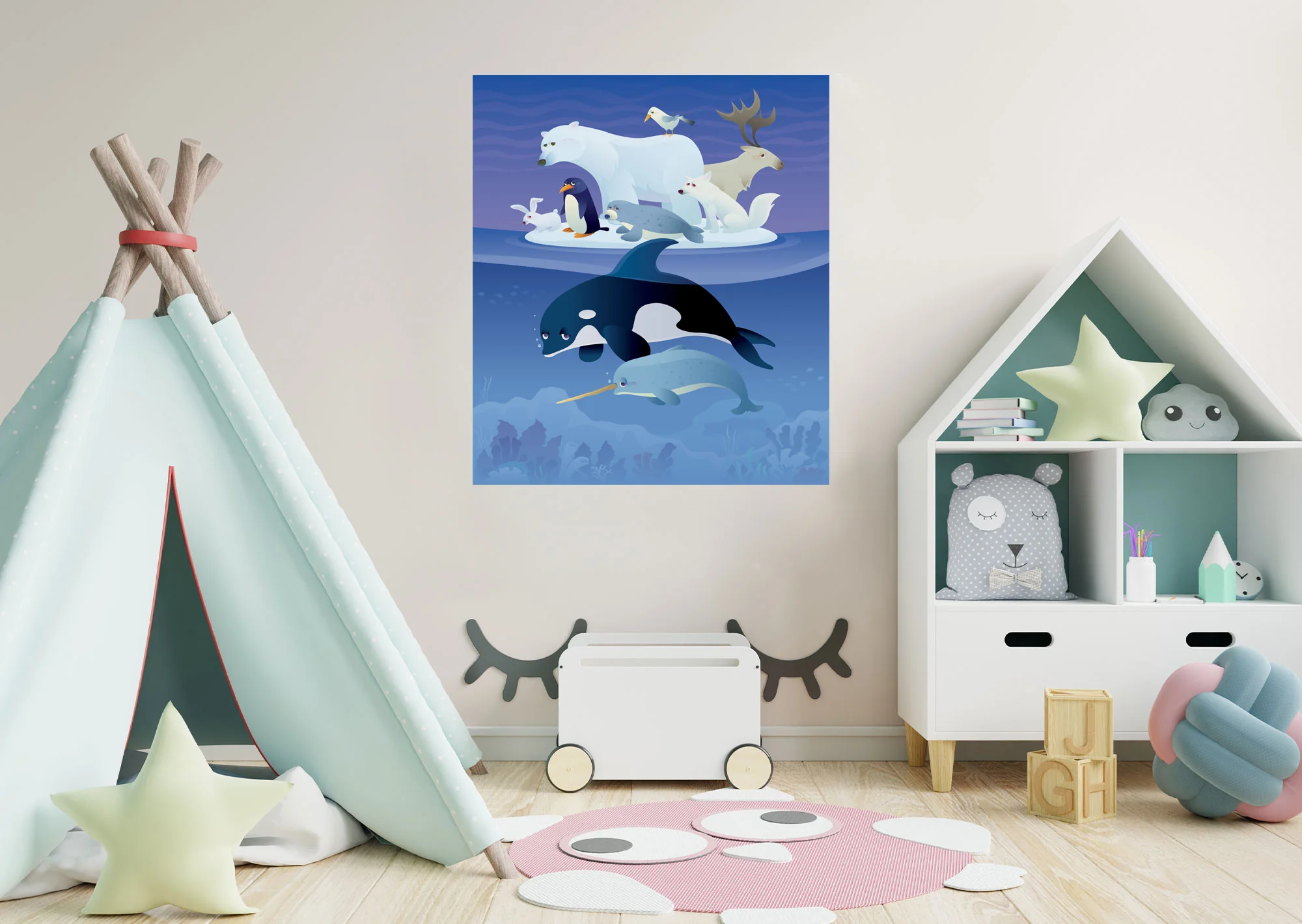 Nursery:  North Pole Mural        -   Removable Wall   Adhesive Decal - Image 4