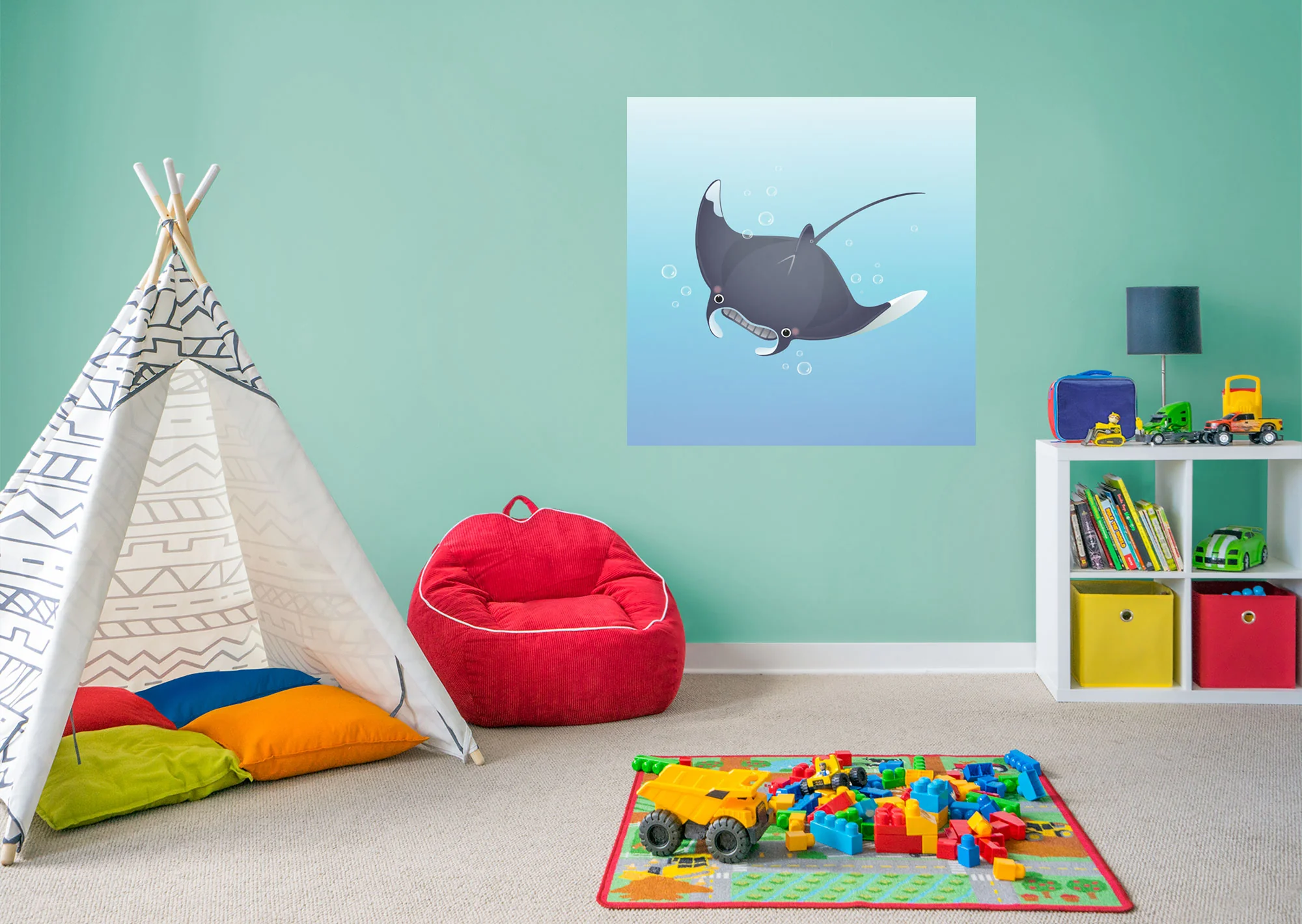 Nursery:  Sea Cat Mural        -   Removable Wall   Adhesive Decal - Image 4